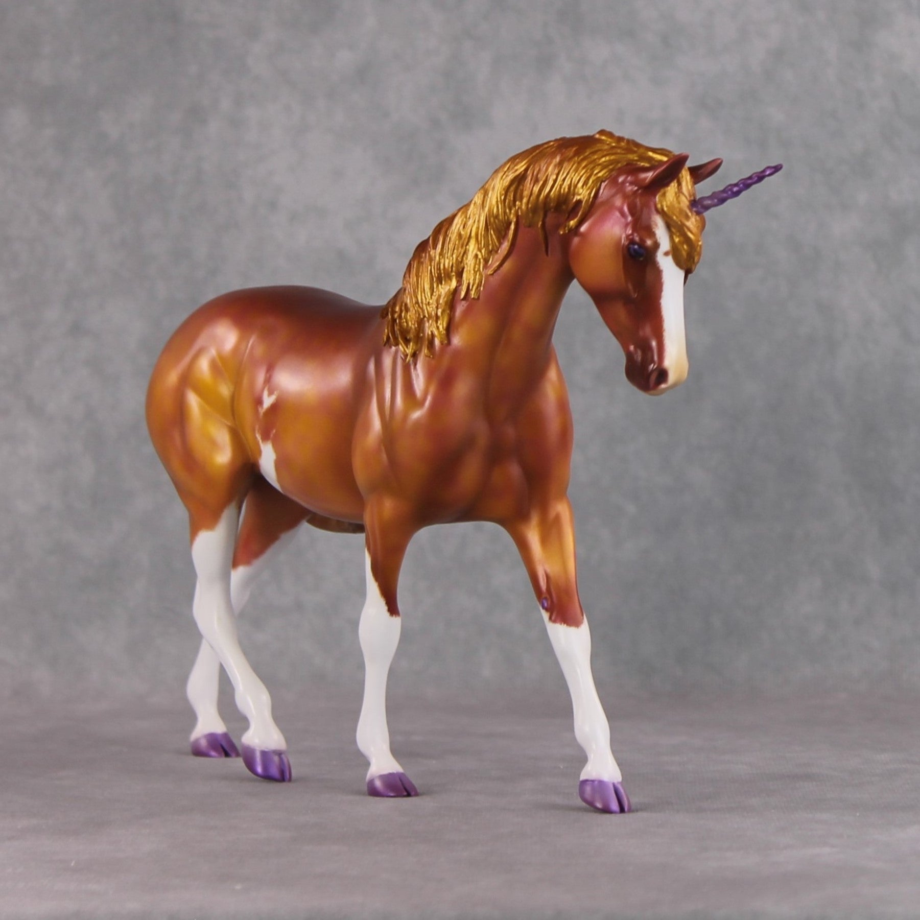 "Honey Cake" OOAK Custom Gold &amp; Rosy Pink Sabino Pony Stone By Kristin Cermele - Gemstone Series