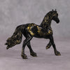 Mini Resolution OOAK Black W/ Gold Trail Friesian Chip By Andrea Thomason-Secret Surprise Chip Drop