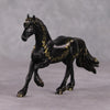 Mini Resolution OOAK Black W/ Gold Trail Friesian Chip By Andrea Thomason-Secret Surprise Chip Drop