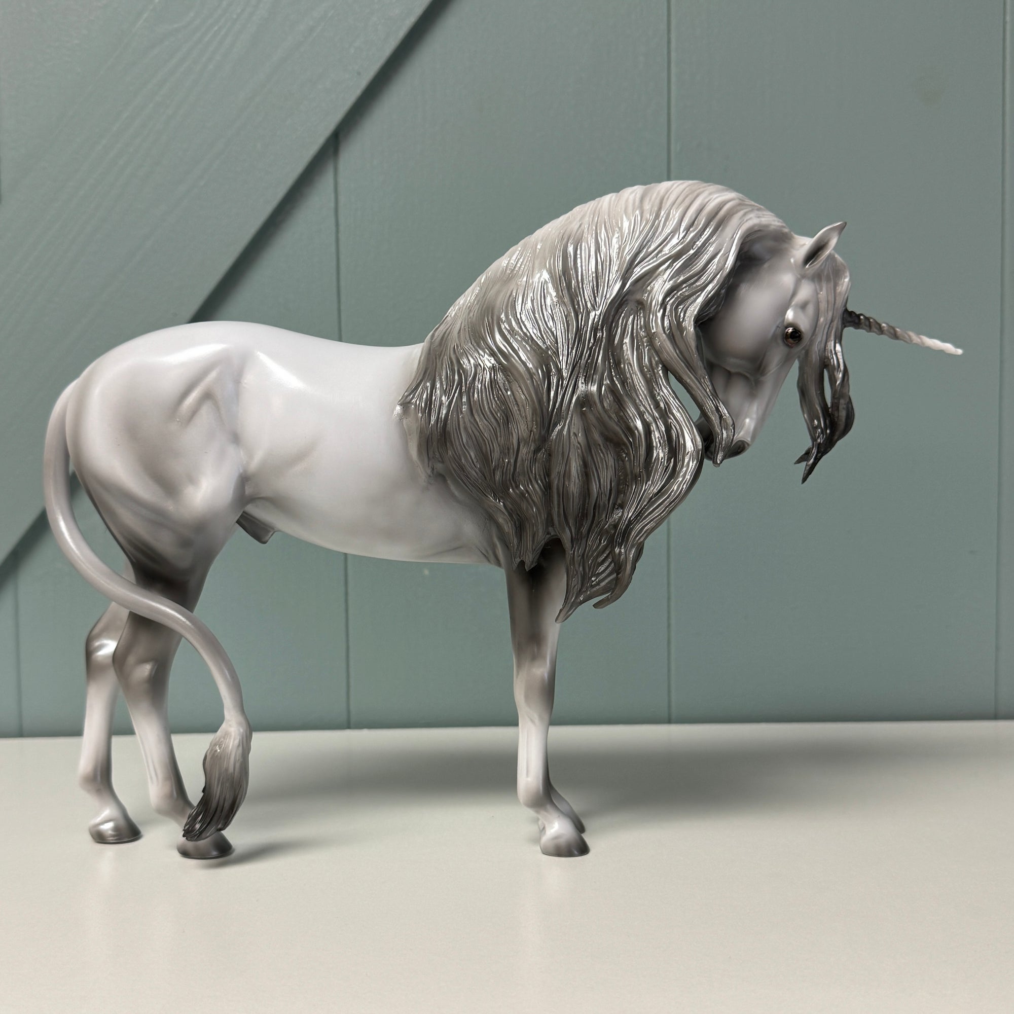 The Scottish Unicorn Extreme LE-6 Run Dappled Silver &amp; Pearl Drop Head Unicorn Deco Andalusian By Ashley Palmer EQ24 From the AotH Flat Digital Art Entry By Kirsty Mumaw