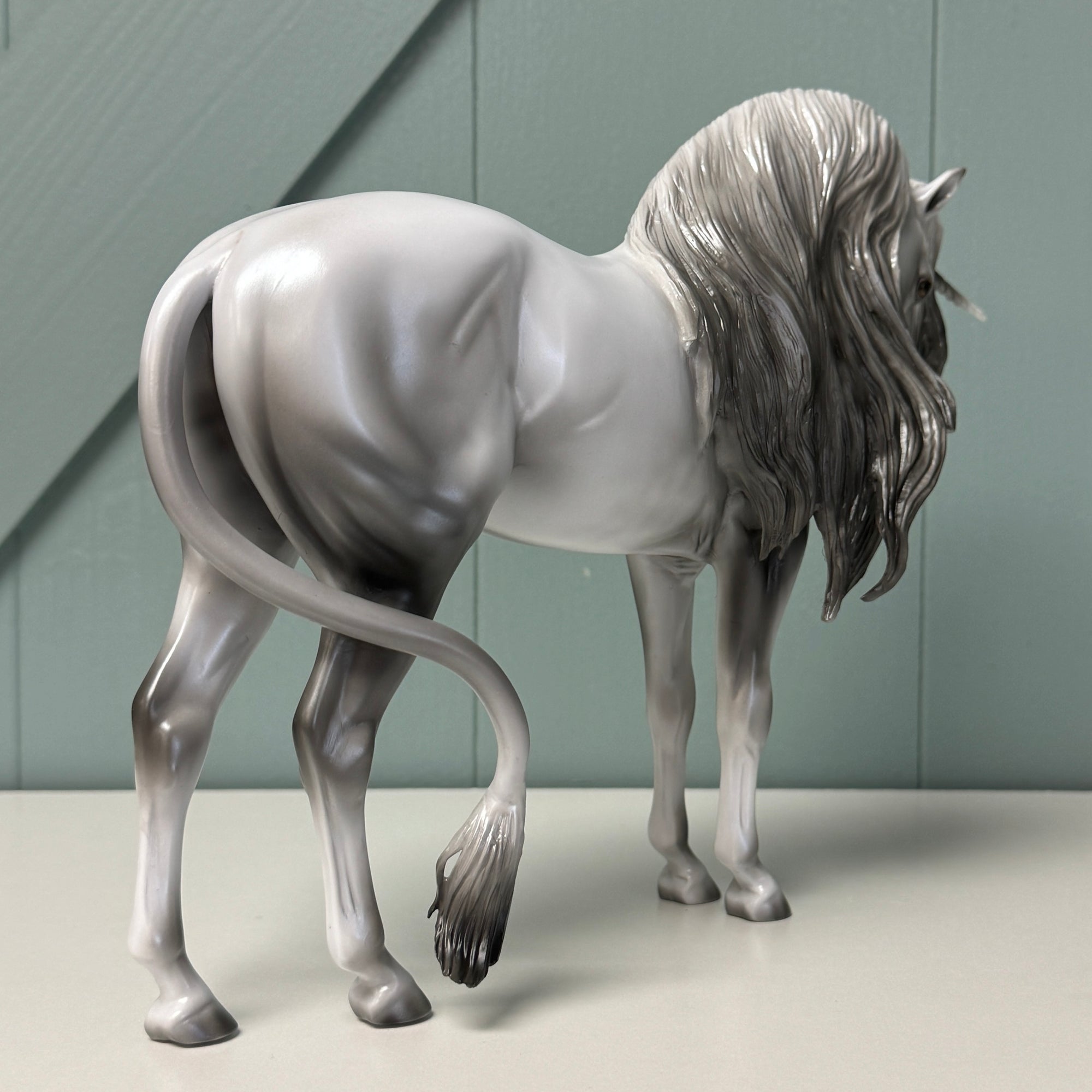 The Scottish Unicorn Extreme LE-6 Run Dappled Silver &amp; Pearl Drop Head Unicorn Deco Andalusian By Ashley Palmer EQ24 From the AotH Flat Digital Art Entry By Kirsty Mumaw