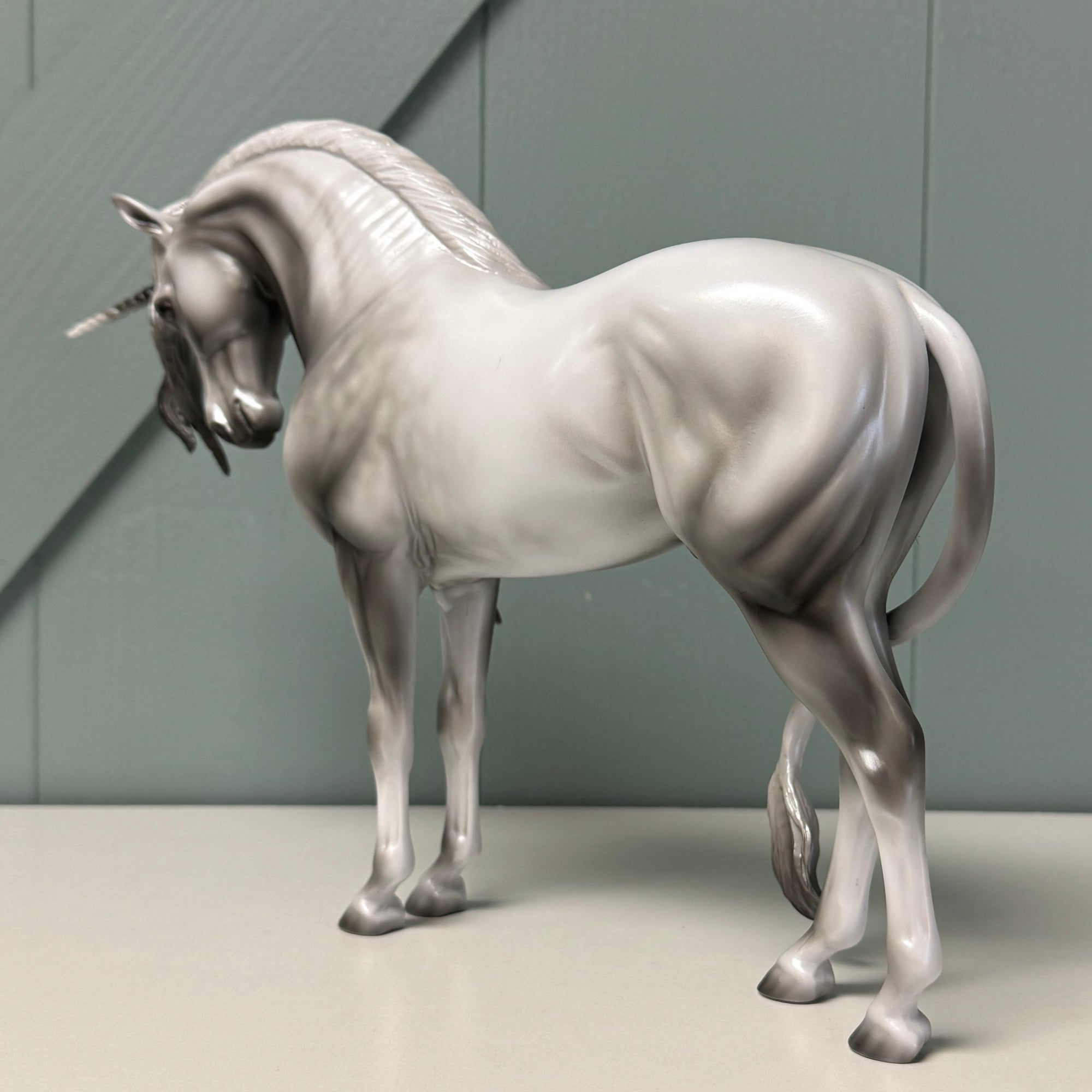 The Scottish Unicorn Extreme LE-6 Run Dappled Silver &amp; Pearl Drop Head Unicorn Deco Andalusian By Ashley Palmer EQ24 From the AotH Flat Digital Art Entry By Kirsty Mumaw