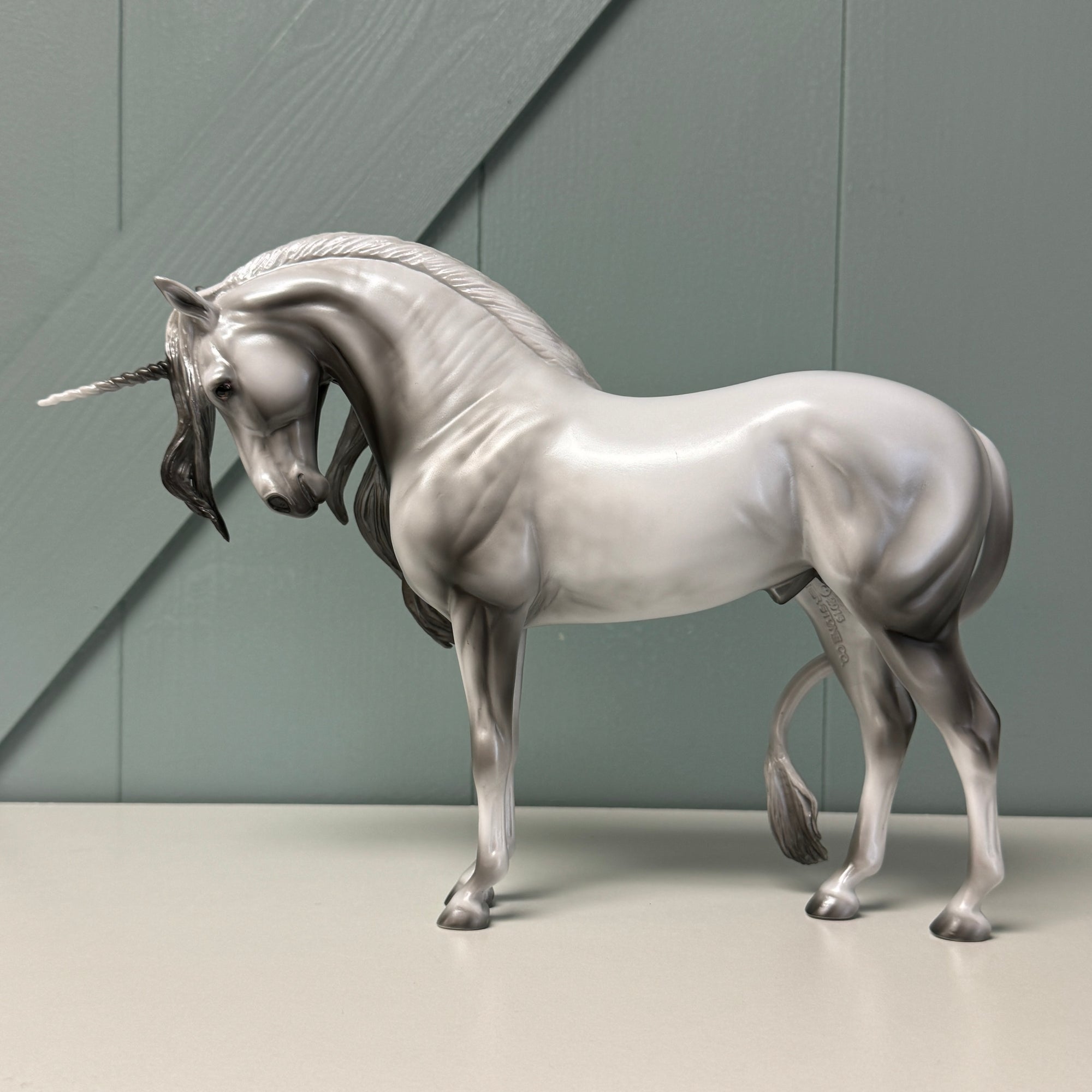 The Scottish Unicorn Extreme LE-6 Run Dappled Silver &amp; Pearl Drop Head Unicorn Deco Andalusian By Ashley Palmer EQ24 From the AotH Flat Digital Art Entry By Kirsty Mumaw
