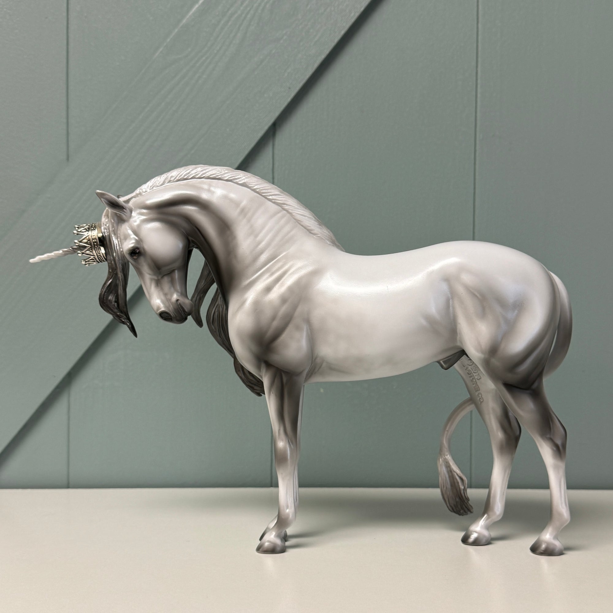 The Scottish Unicorn Extreme LE-6 Run Dappled Silver & Pearl Drop Head Unicorn Deco Andalusian By Ashley Palmer EQ24 From the AotH Flat Digital Art Entry By Kirsty Mumaw