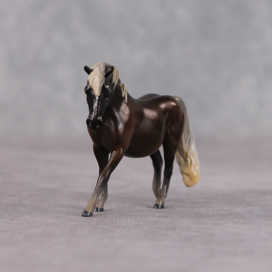 "Tortellini" OOAK Custom Silver Black Pony Chip By Kristen Cermele - Gemstone Series