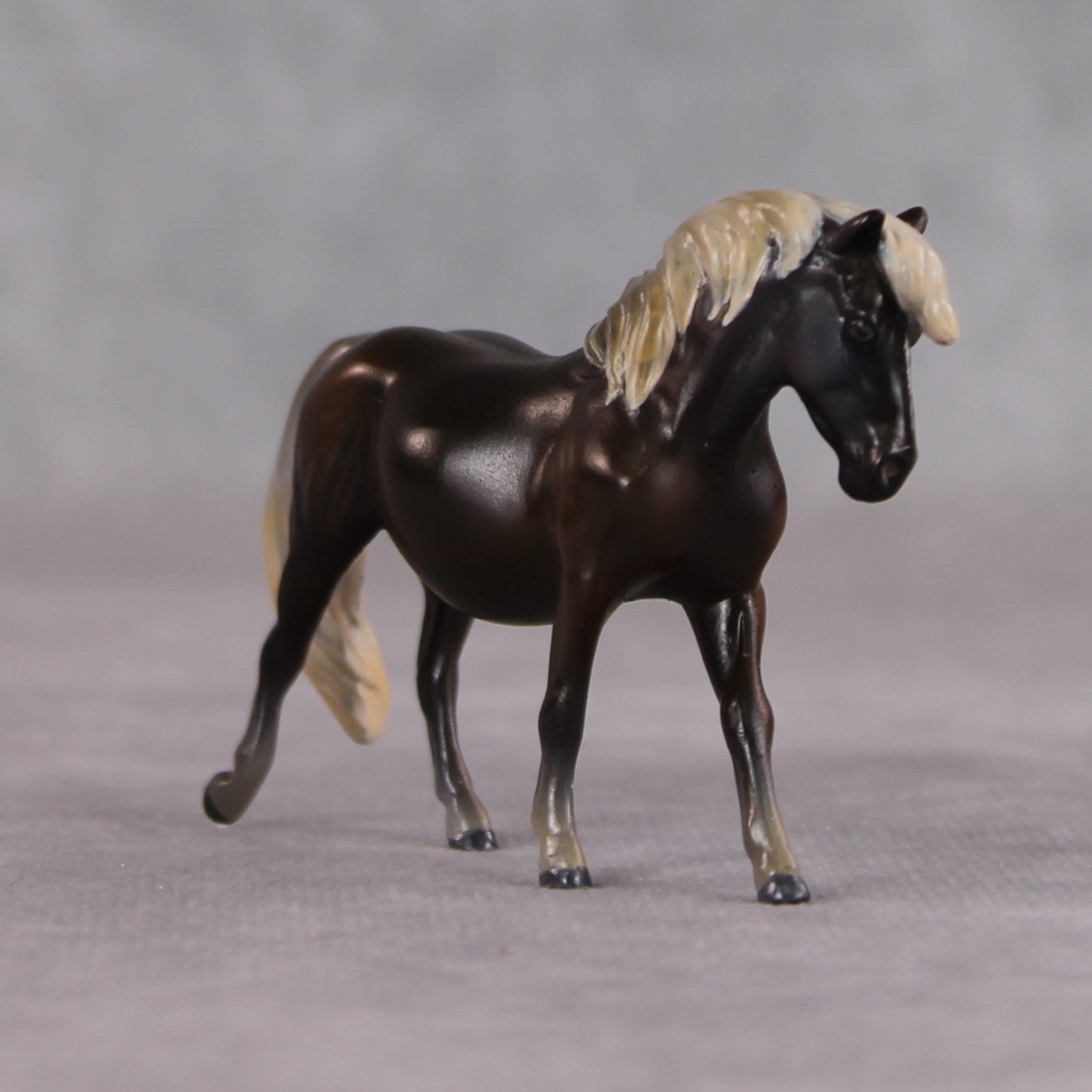 "Tortellini" OOAK Custom Silver Black Pony Chip By Kristin Cermele - Gemstone Series