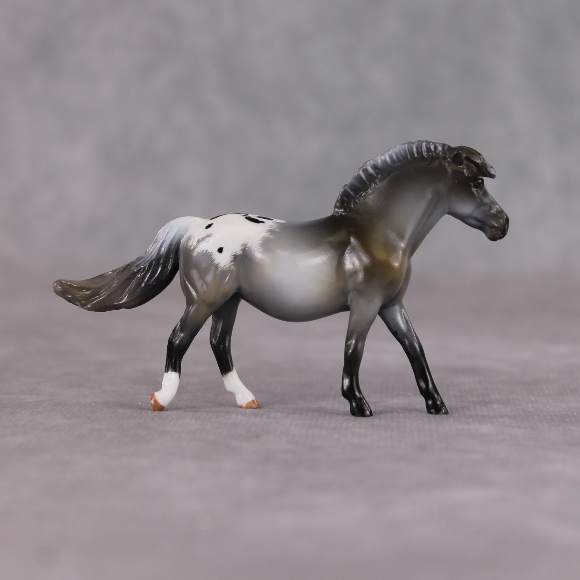 "Linguini" OOAK Custom Roan Blanket Appy Pony Chip By Kristin Cermele - Gemstone Series