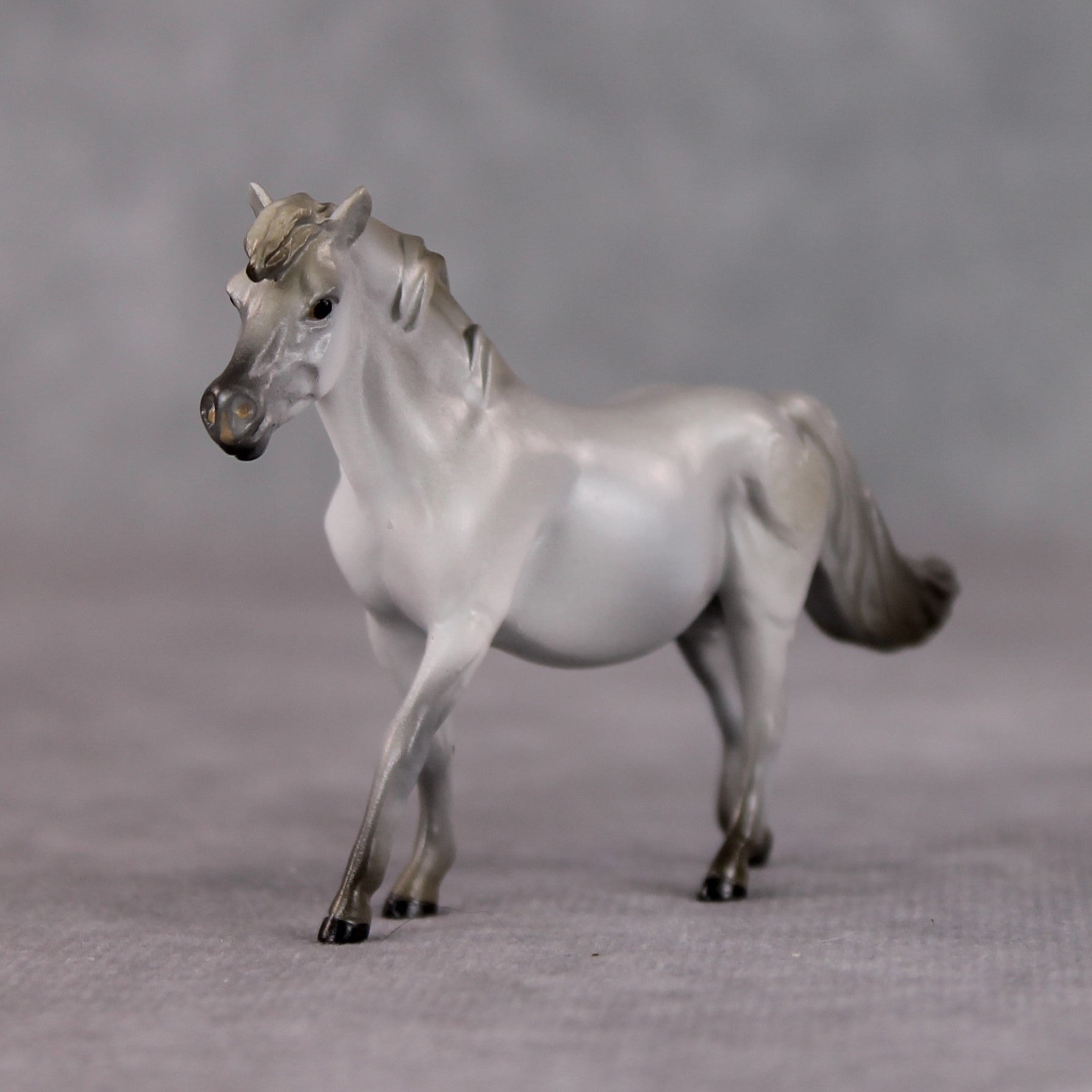 "Snow Cone" OOAK Custom Light Grey w/ Snip Pony Chip By Kristin Cermele - Gemstone Series