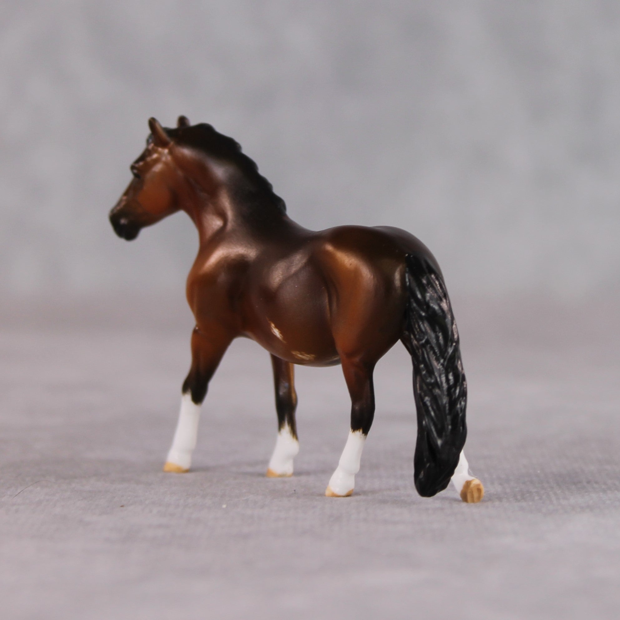 "Olive's Spaghetti" OOAK Custom Shaded Bay Sabino w/ Etched Markings Pony Chip By Kristin Cermele - Gemstone Series