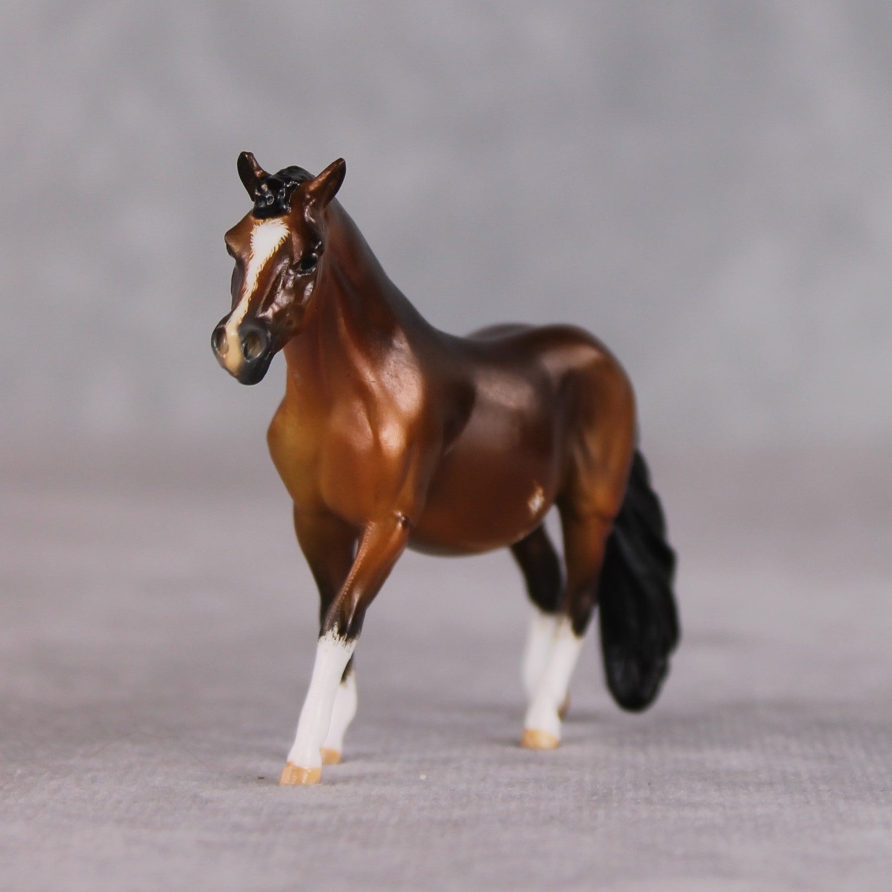 "Olive's Spaghetti" OOAK Custom Shaded Bay Sabino w/ Etched Markings Pony Chip By Kristin Cermele - Gemstone Series