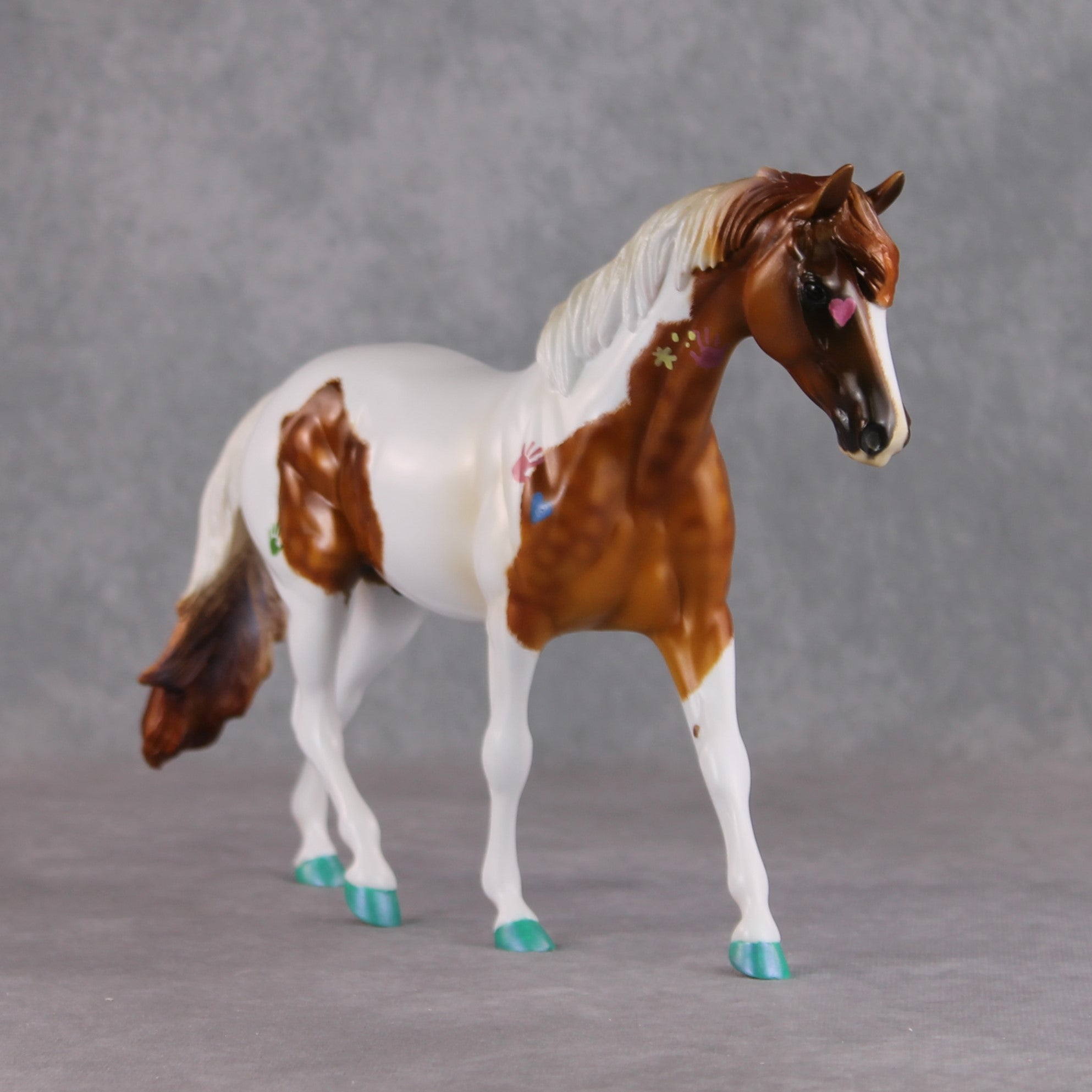 "The Babysitter II" OOAK Dappled Chestnut Tobiano Pony Stone By Kristin Cermele -GemStone Series