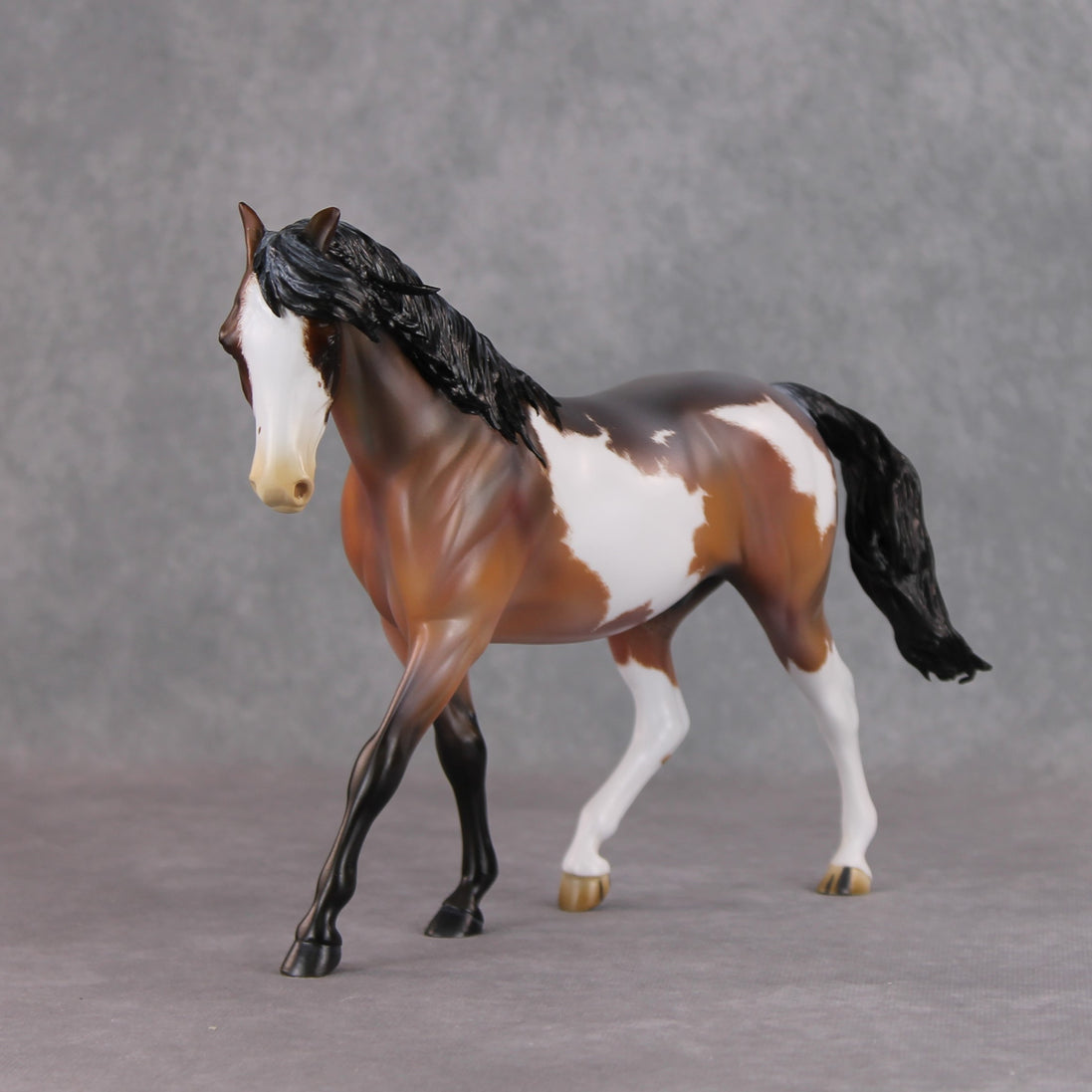"Pepperoany Pony" OOAK Custom Bay Roan Overo Pony Stone By Kristen Cermele - Gemstone Series