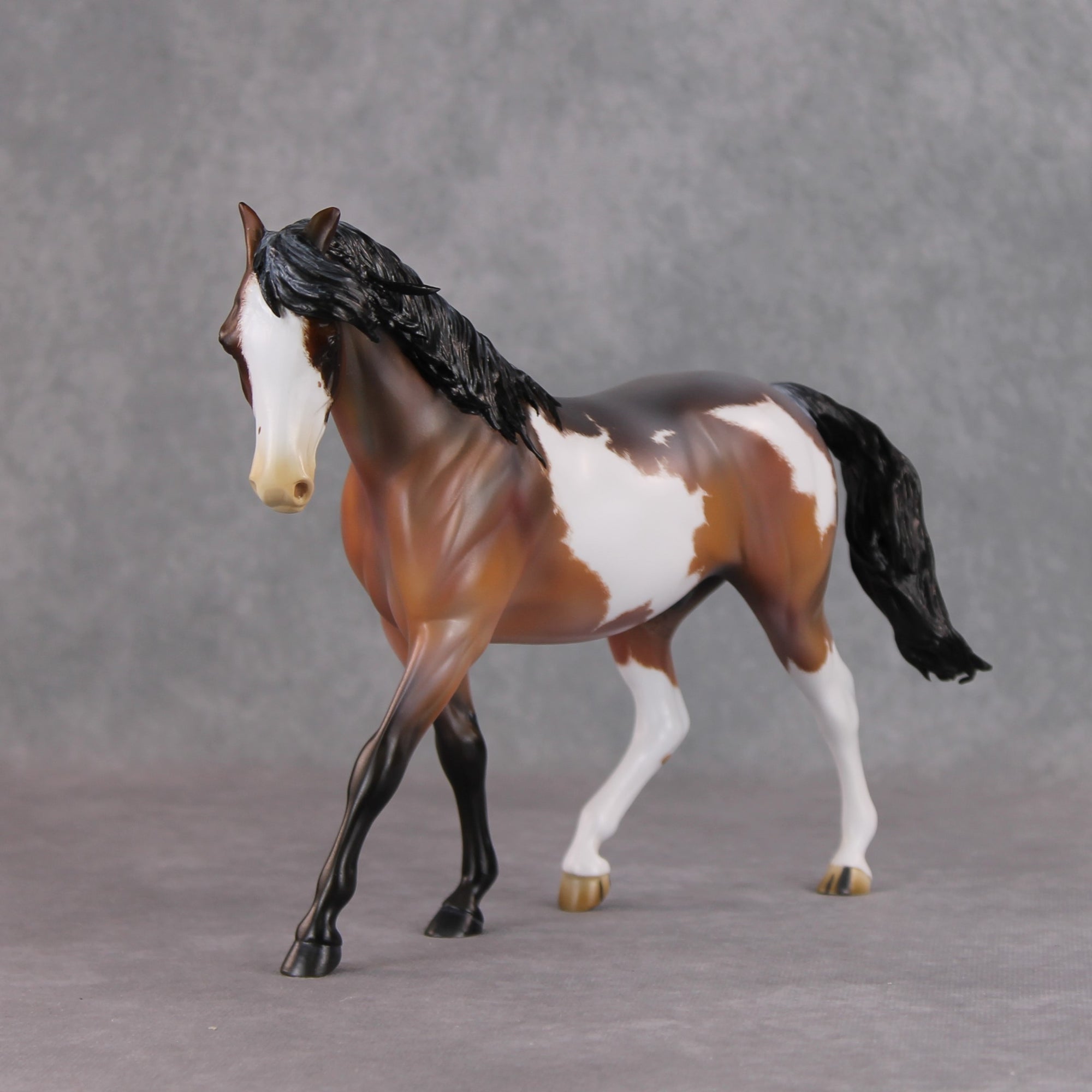 "Pepperoany Pony" OOAK Custom Bay Roan Overo Pony Stone By Kristin Cermele - Gemstone Series