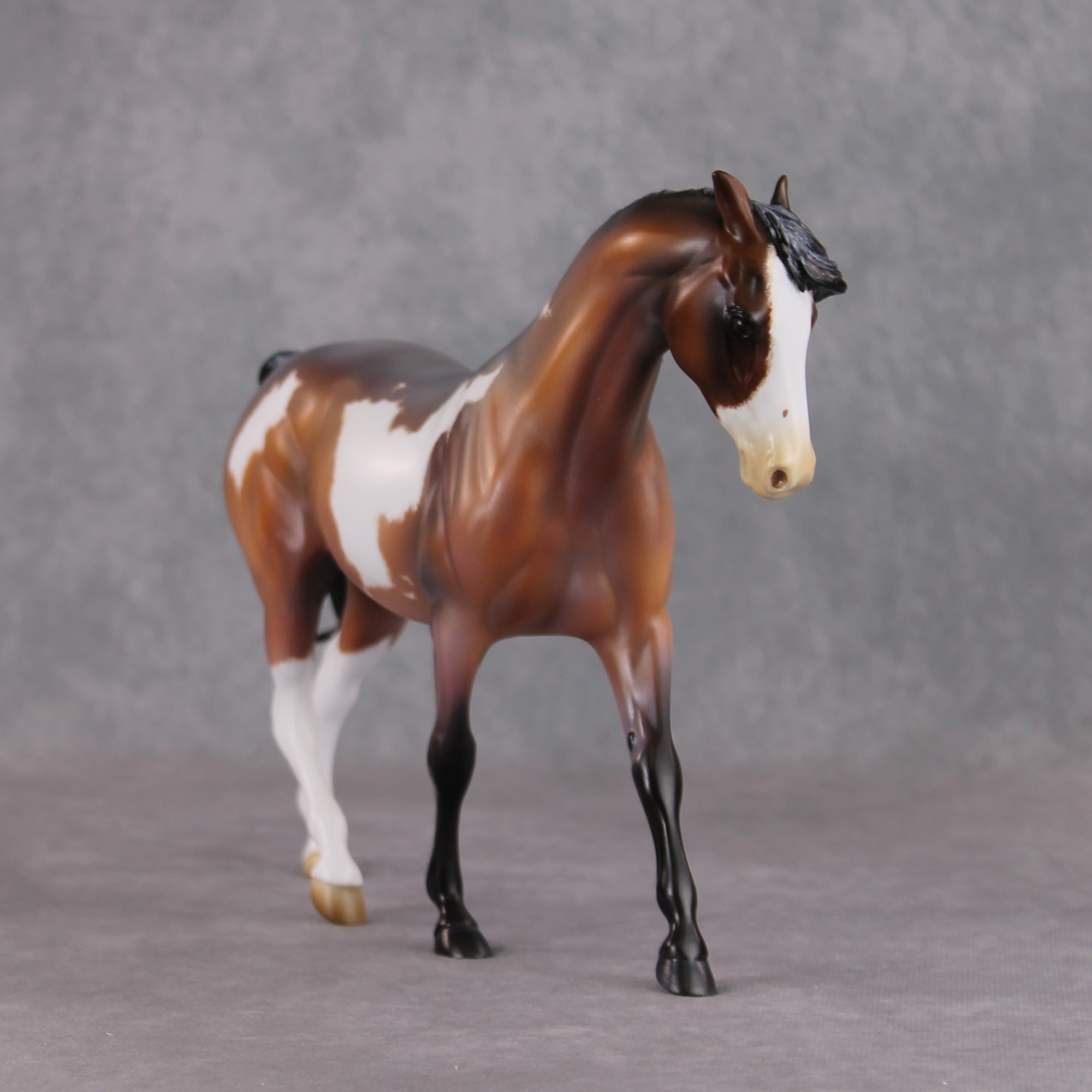 "Pepperoany Pony" OOAK Custom Bay Roan Overo Pony Stone By Kristin Cermele - Gemstone Series