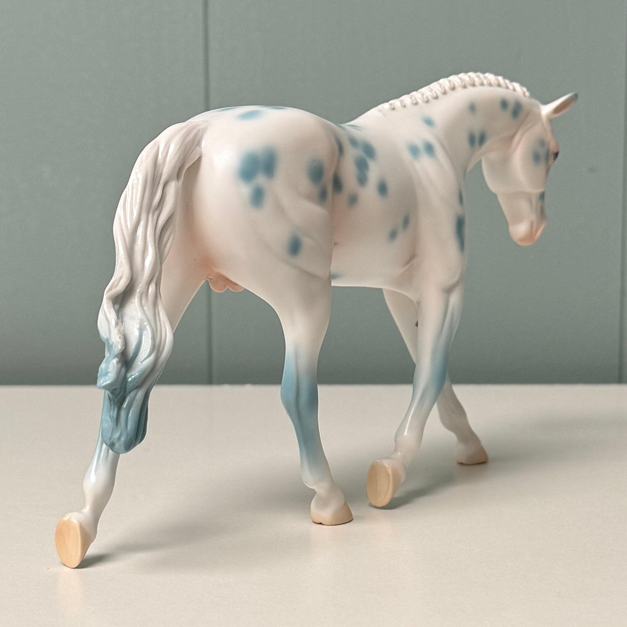 Trafalgar OOAK Deco Blue Leopard Appaloosa Warmblood Pebble By Jess Hamill EQ24