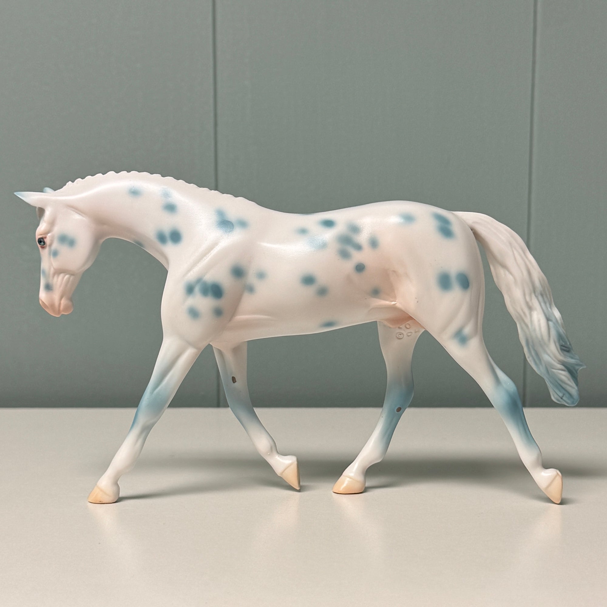 Trafalgar OOAK Deco Blue Leopard Appaloosa Warmblood Pebble By Jess Hamill EQ24