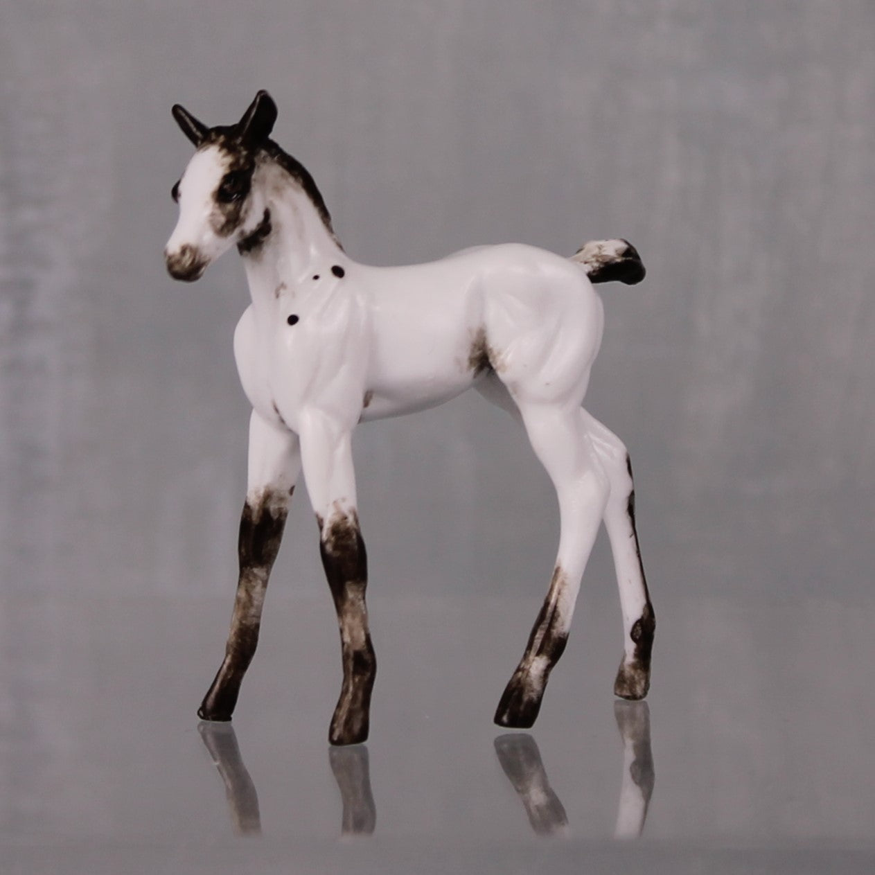 Oreo OOAK Customized Few Spot Appaloosa Chip Foal By Andrea Thomason LHS24 MHP
