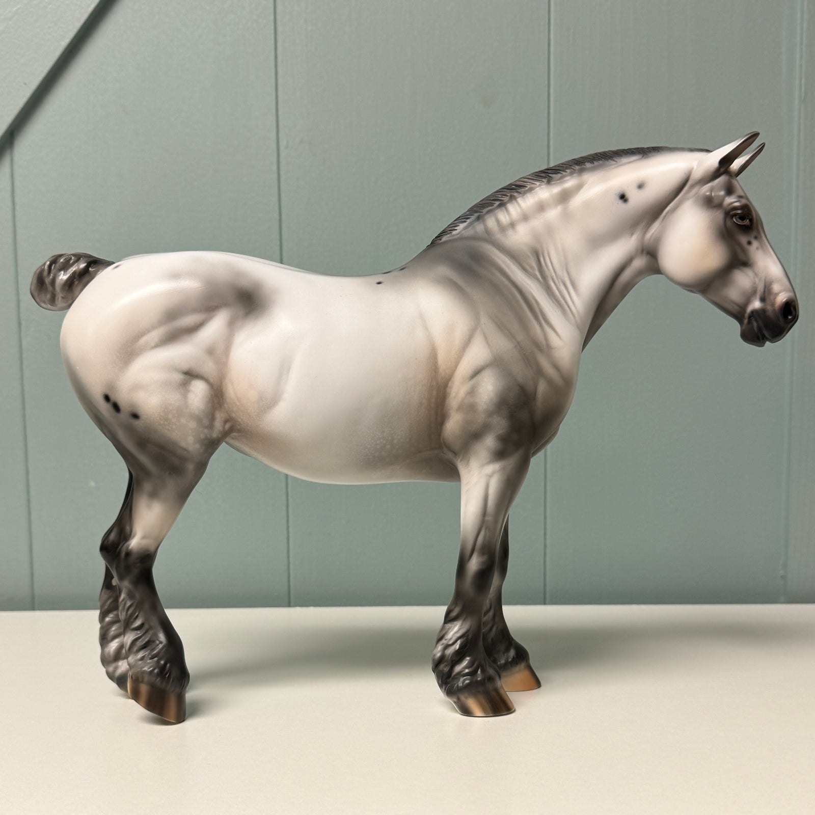 Cinder OOAK Black Few Spot Appaloosa Heavy Draft By Julie Keim EQ24