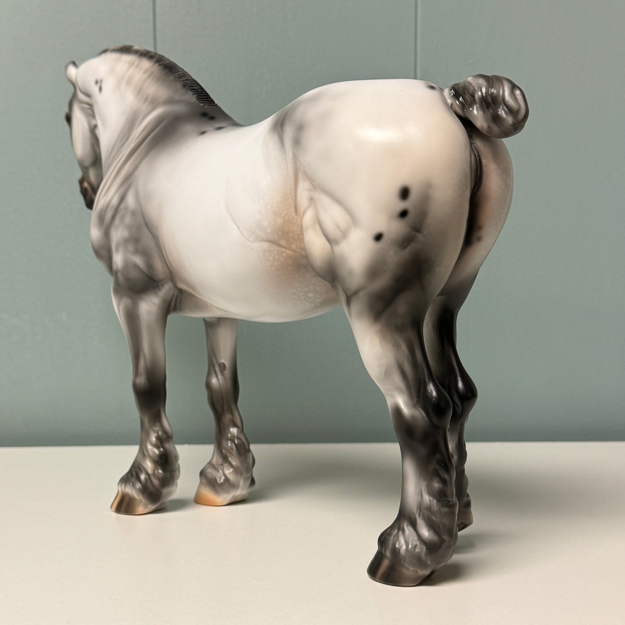 Cinder OOAK Black Few Spot Appaloosa Heavy Draft By Julie Keim EQ24