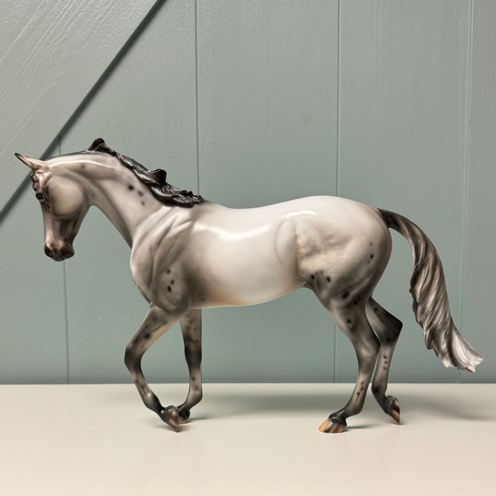 Clinker OOAK Black Few Spot Appaloosa Heavy Thoroughbred By Julie Keim EQ24