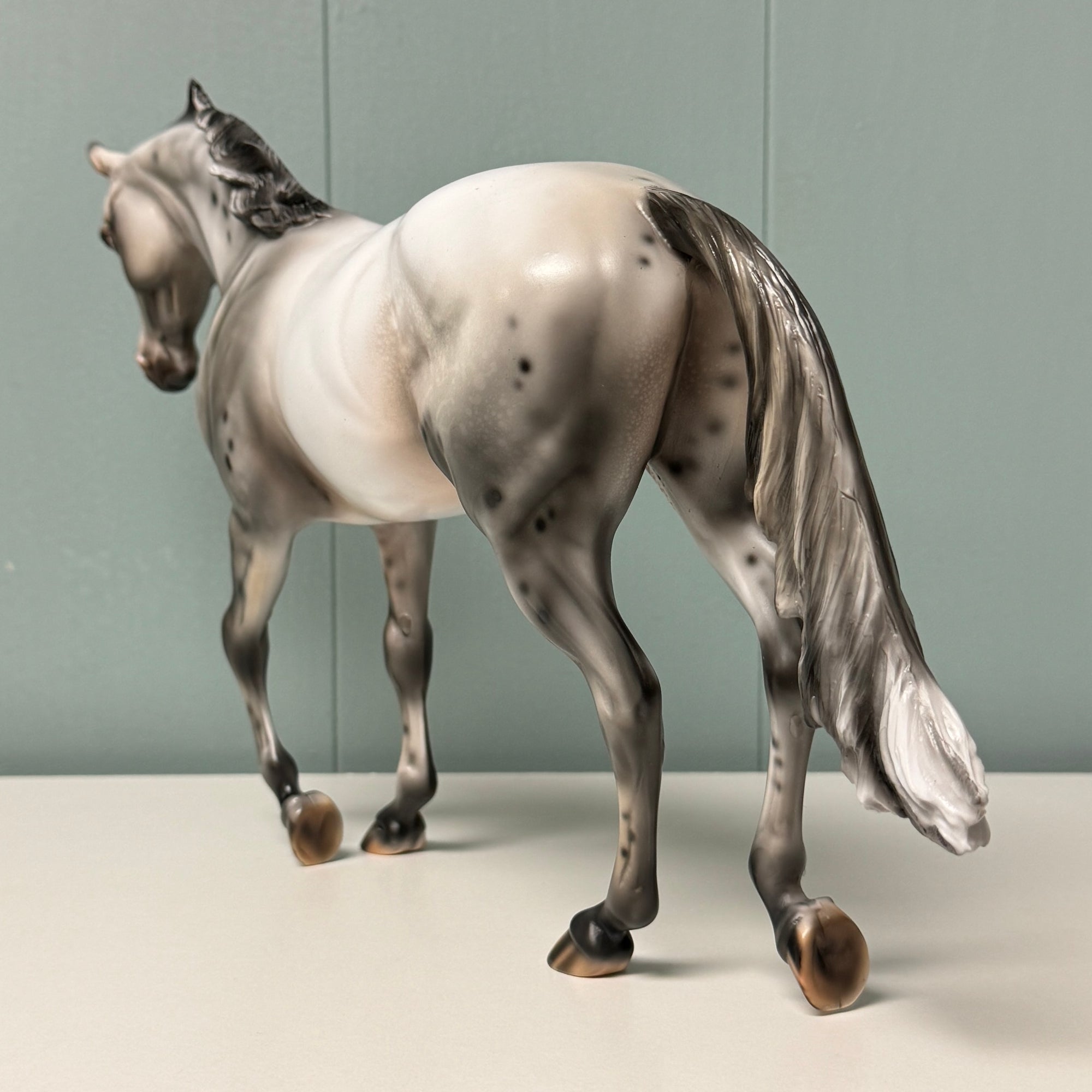 Clinker OOAK Black Few Spot Appaloosa Heavy Thoroughbred By Julie Keim EQ24