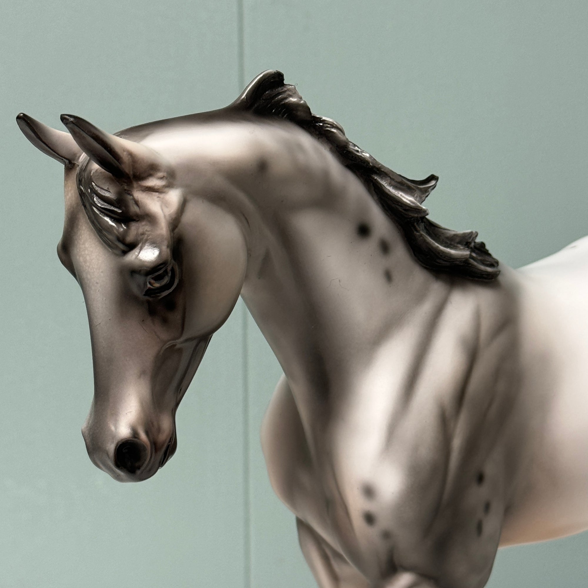 Clinker OOAK Black Few Spot Appaloosa Heavy Thoroughbred By Julie Keim EQ24