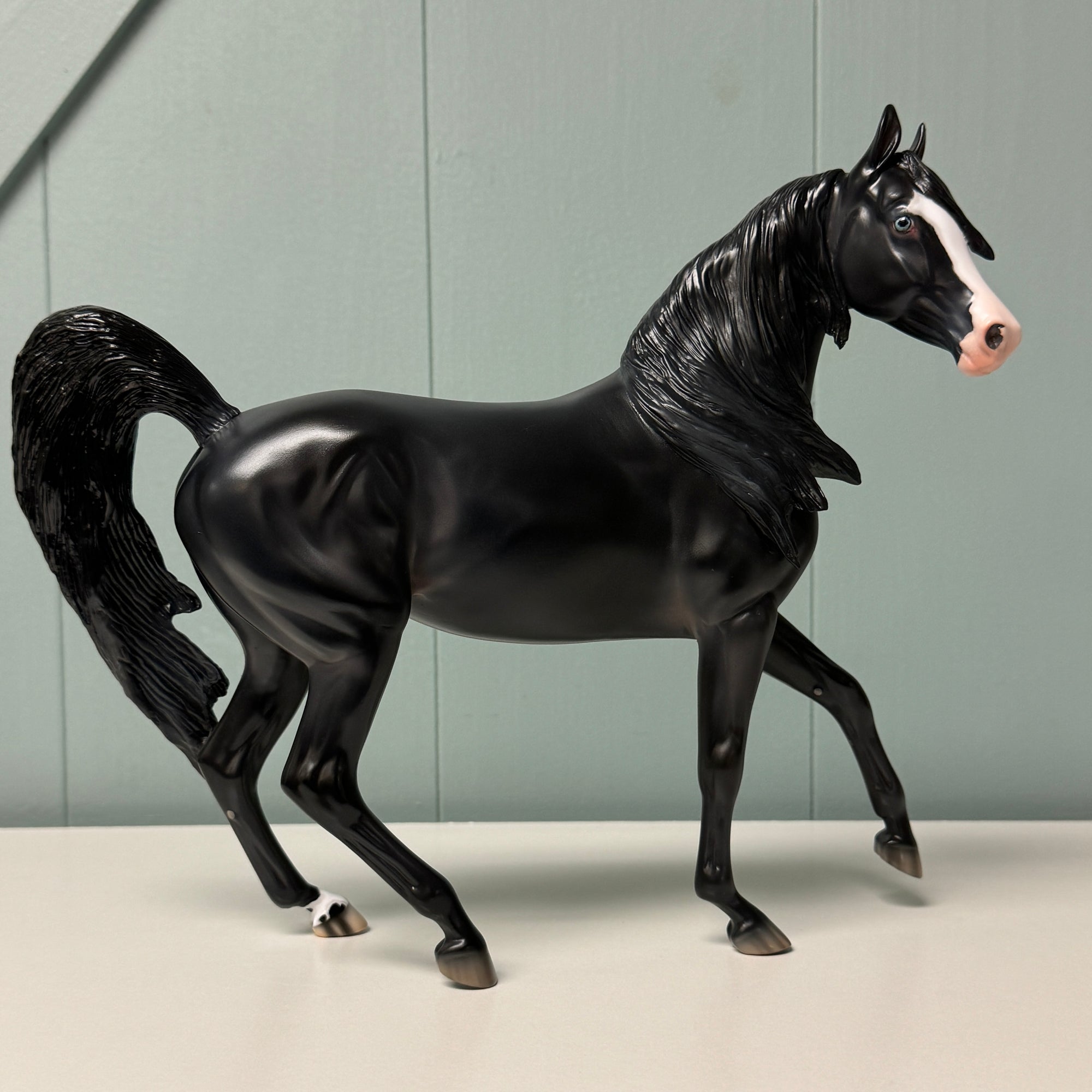 Kate OOAK Black W/ Light Mapping on Face & Leg Markings Arabian Mare By Jess Hamill EQ24