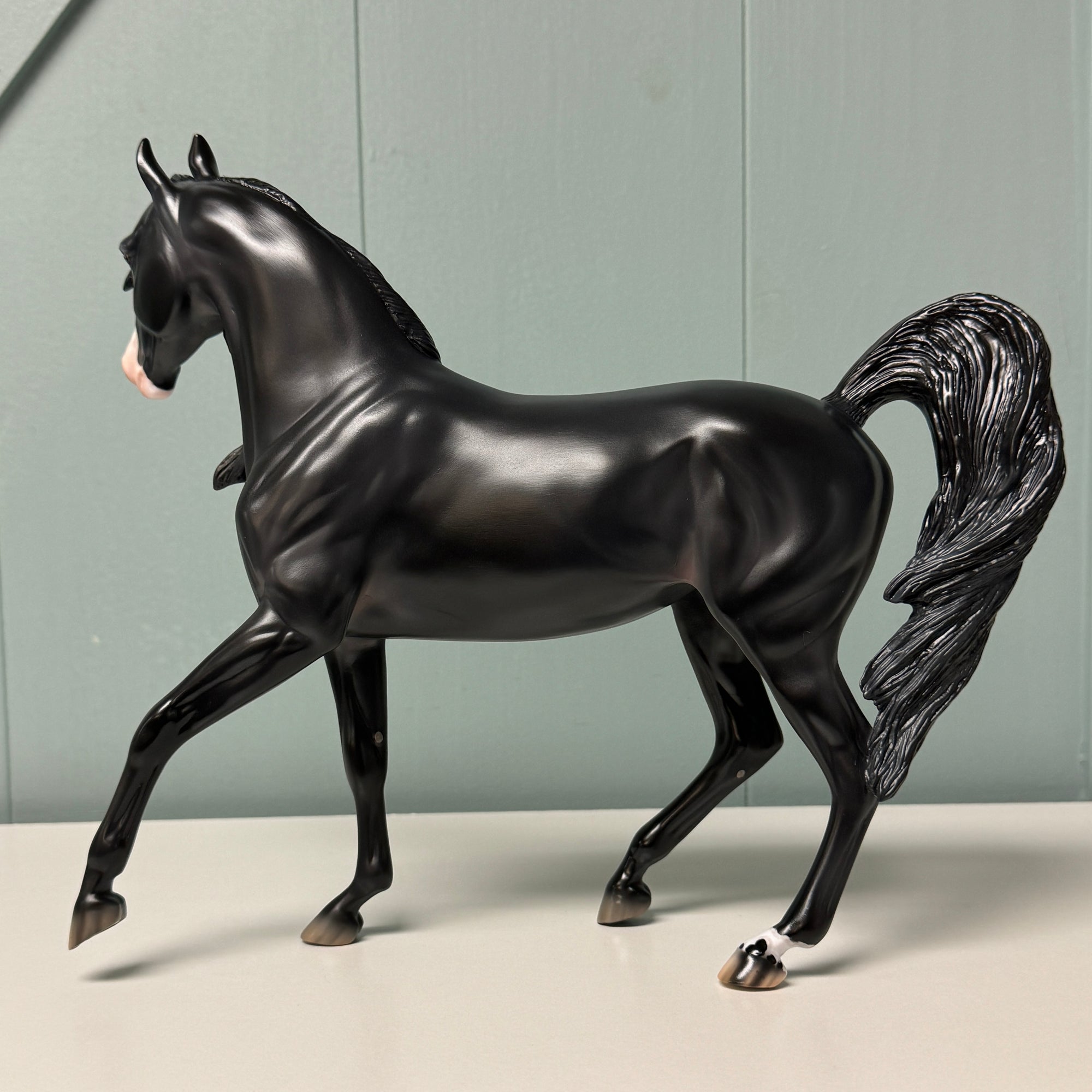 Kate OOAK Black W/ Light Mapping on Face &amp; Leg Markings Arabian Mare By Jess Hamill EQ24