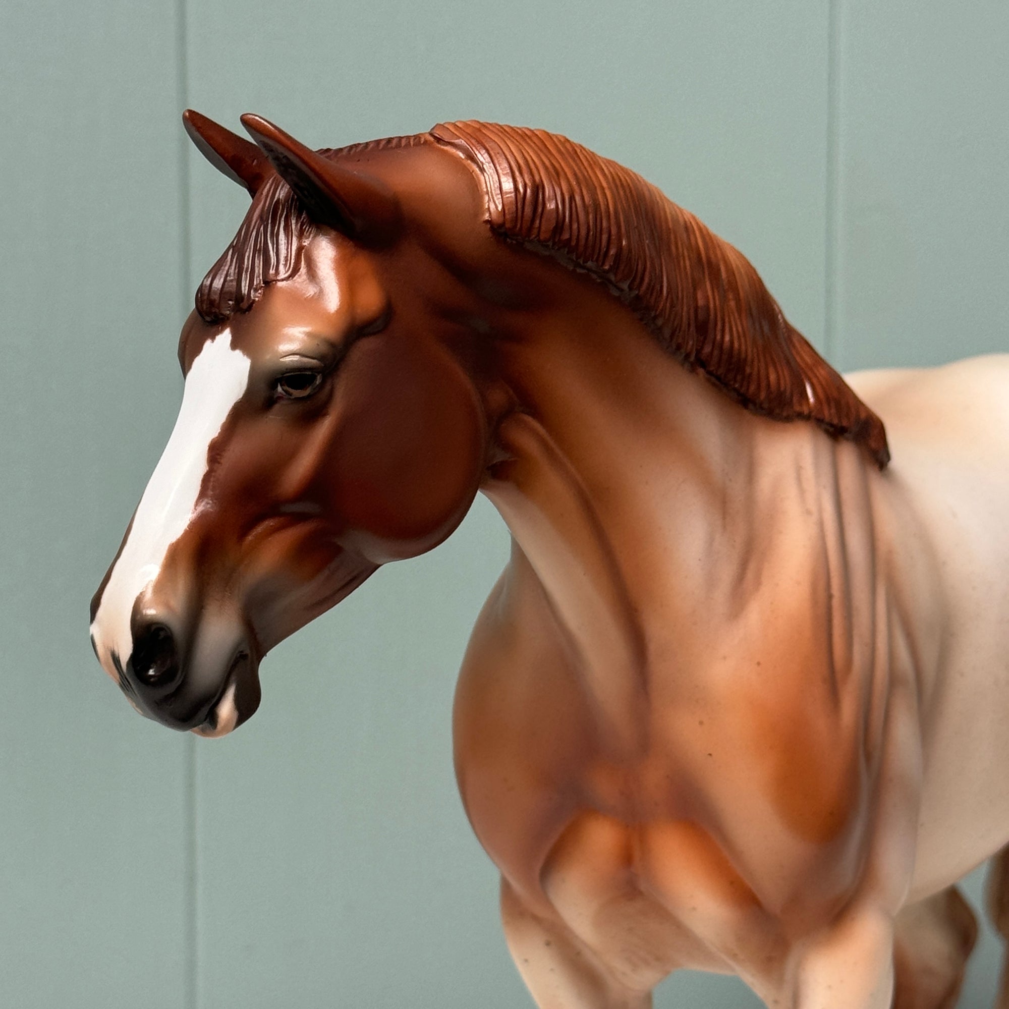 Plastic Flamingo OOAK Red Roan Heavy Draft By Jess Hamill EQ24