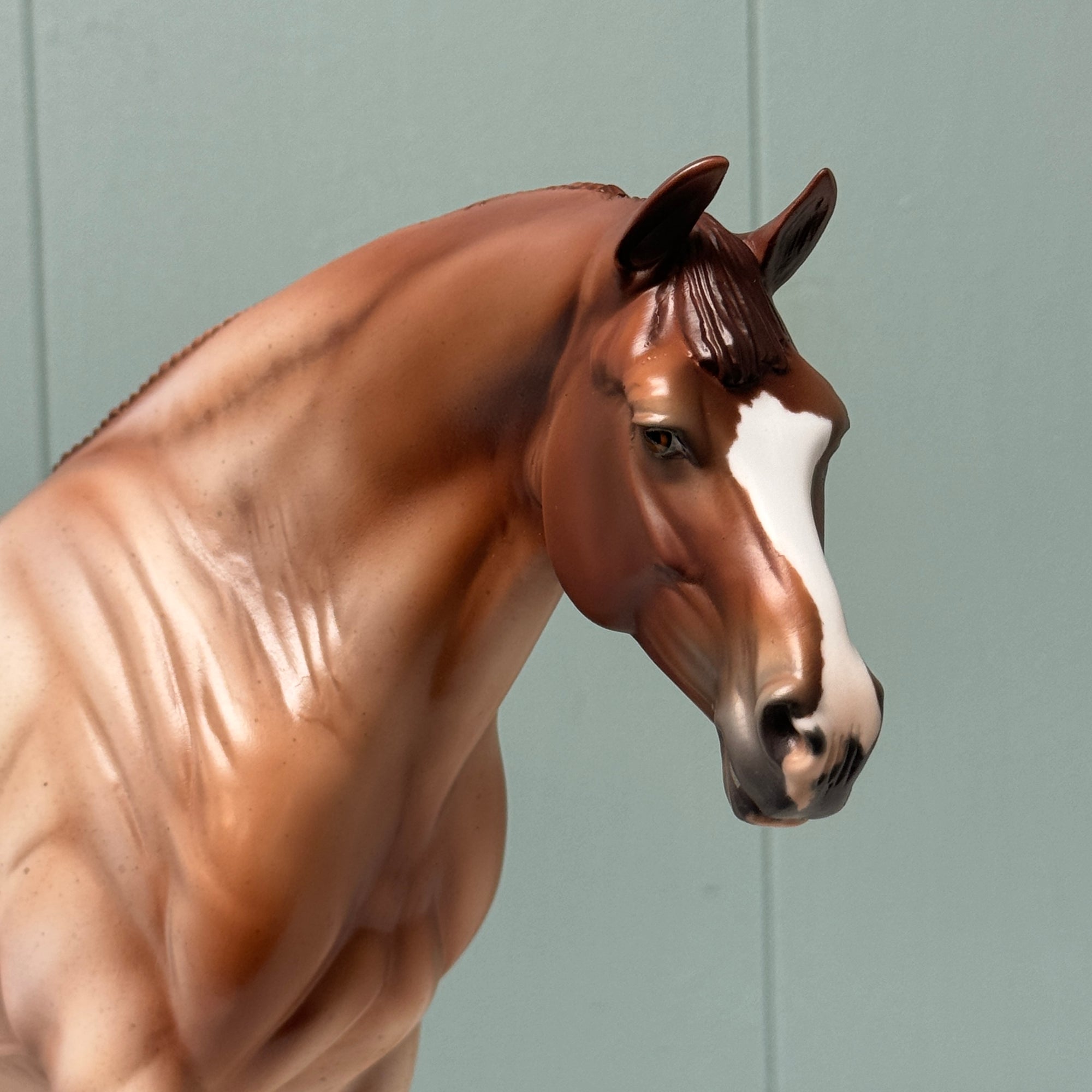 Plastic Flamingo OOAK Red Roan Heavy Draft By Jess Hamill EQ24