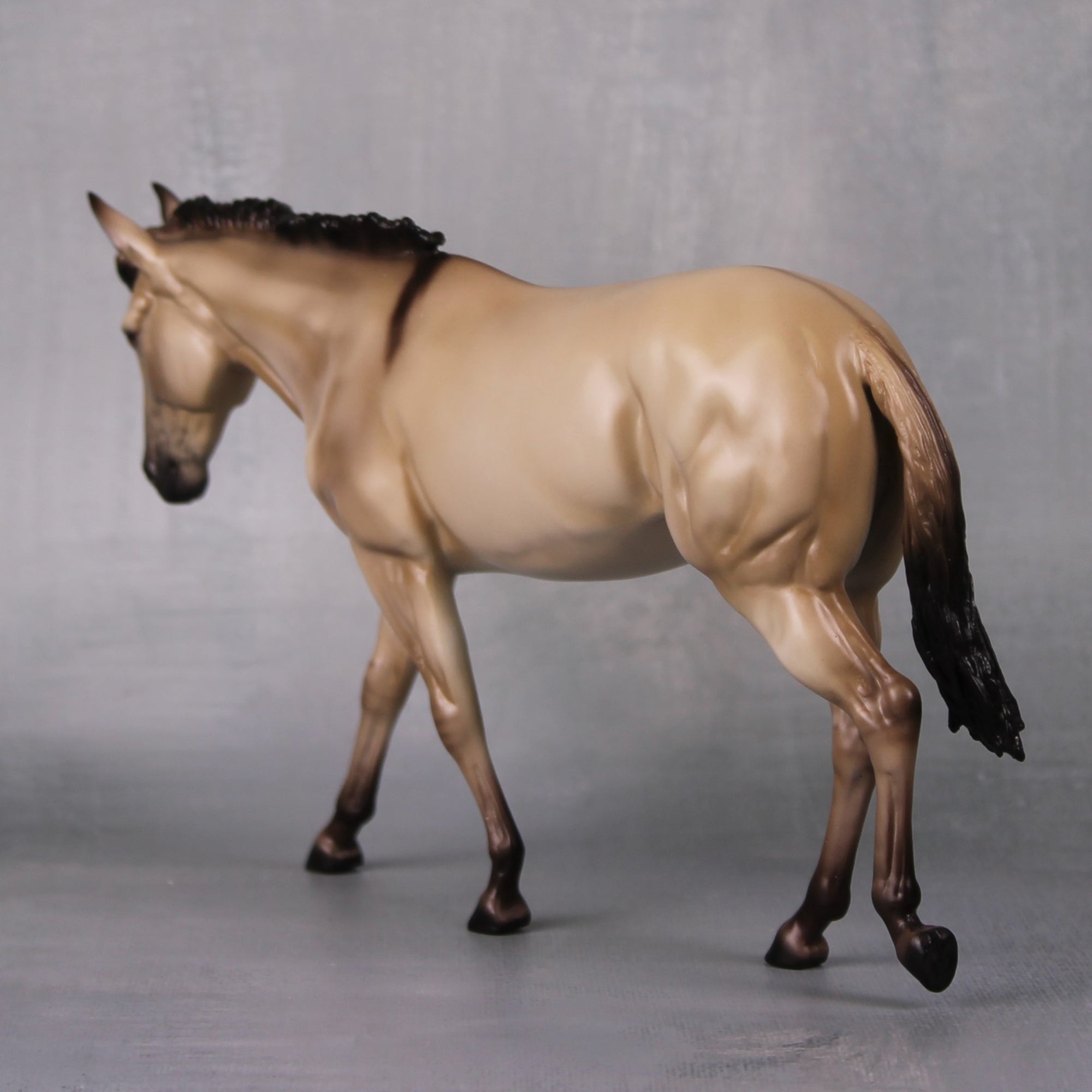 Never Give Up OOAK Grulla Pebble Mule By Ellen Robbins LHS24 MHP