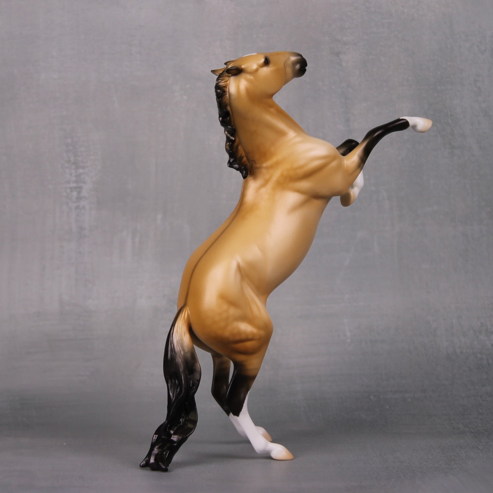 Ain&#39;t Dun Yet OOAK Lightly Dappled Dun Rearing Pebble By Ellen Robbins LHS24 MHP