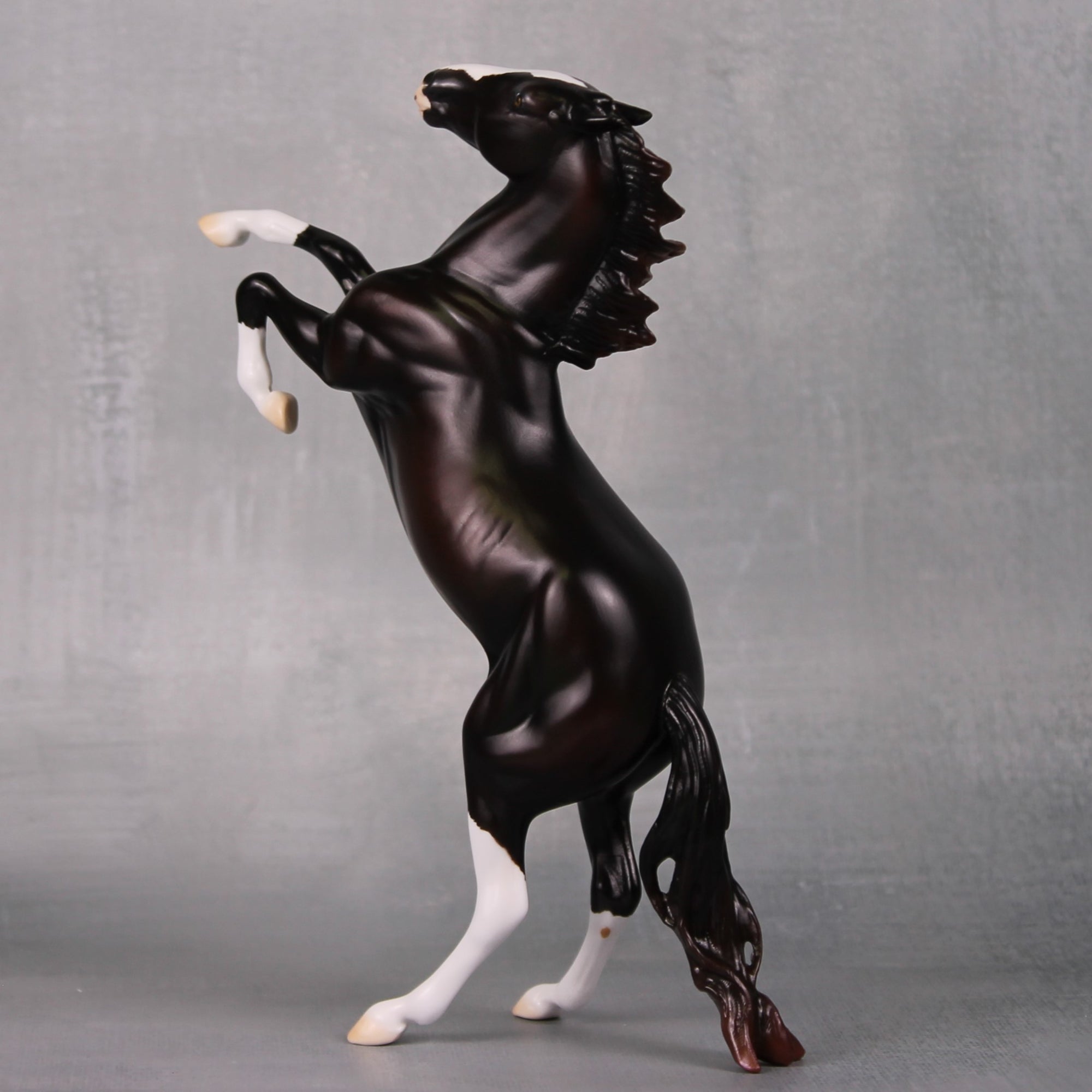 Overcome OOAK Lightly Dappled Sunbleached Black Rearing Pebble By Ellen Robbins LHS24