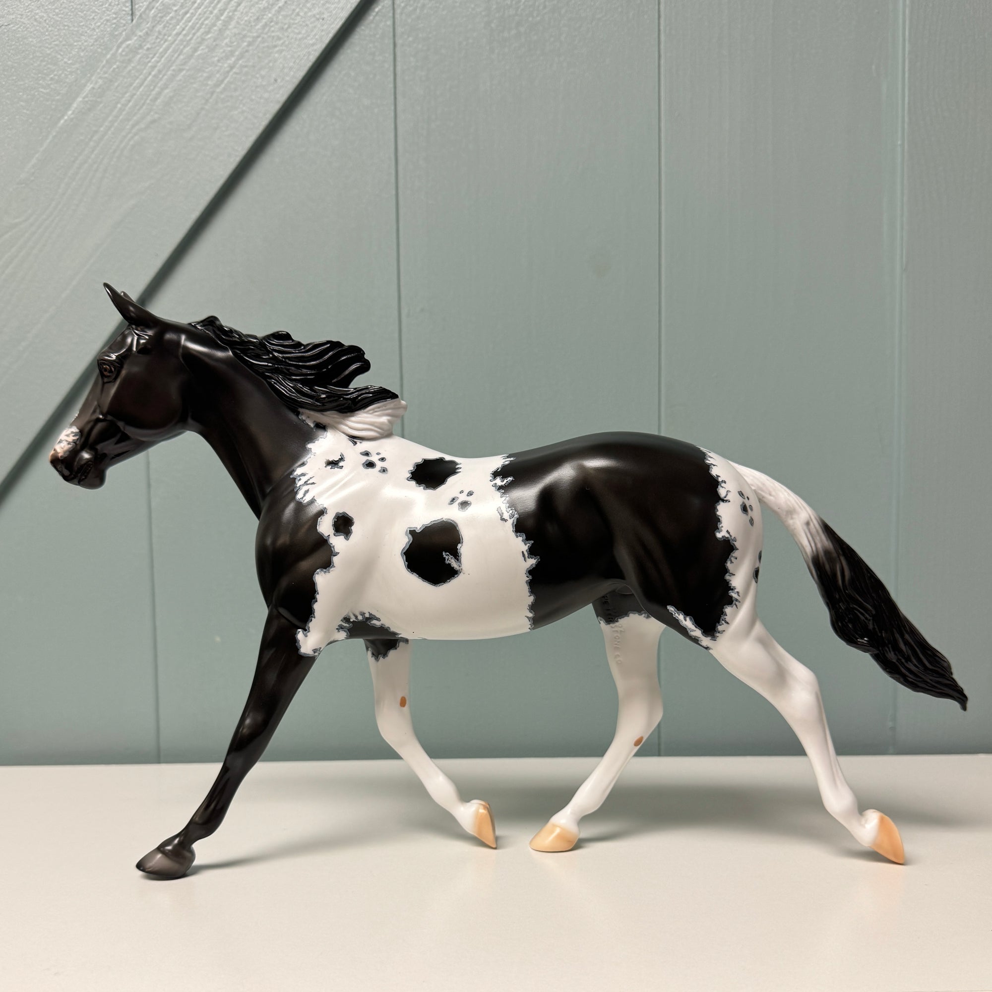 Shadow Dove OOAK Black Pinto W/ Mapping Palouse By Dawn Quick EQ24