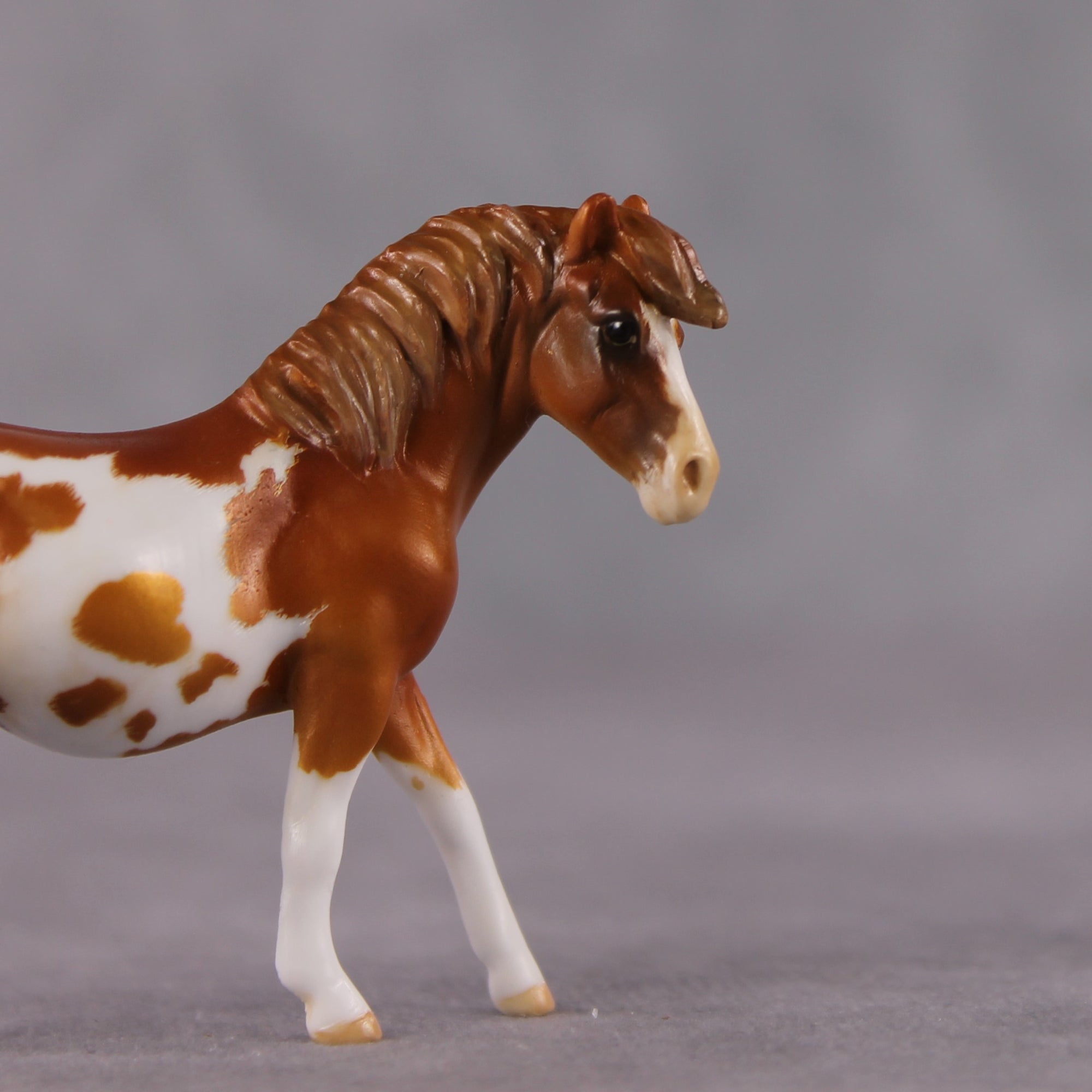 "Surprise Raisin" OOAK Custom Chestnut Overo Pony Chip By Kristin Cermele - Gemstone Series