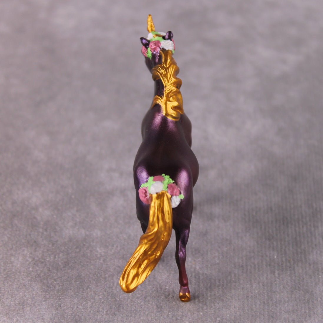 "Este's Sister" OOAK Custom Dark Shimmery Plum Unicorn Pony Chip By Kristen Cermele - Gemstone Series