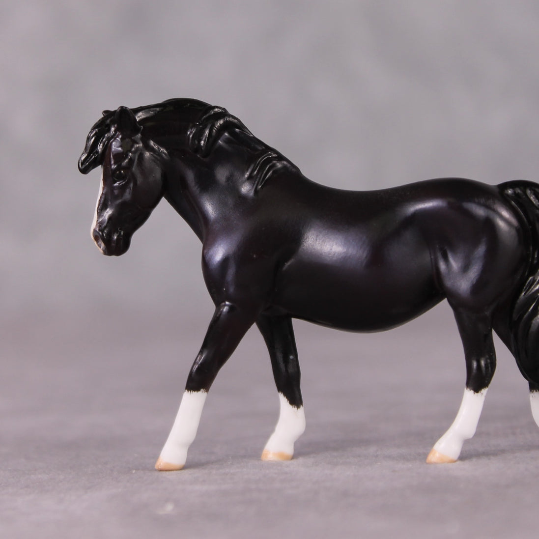 "Waffles" OOAK Custom Shaded Black Pony Chip By Kristen Cermele - Gemstone Series