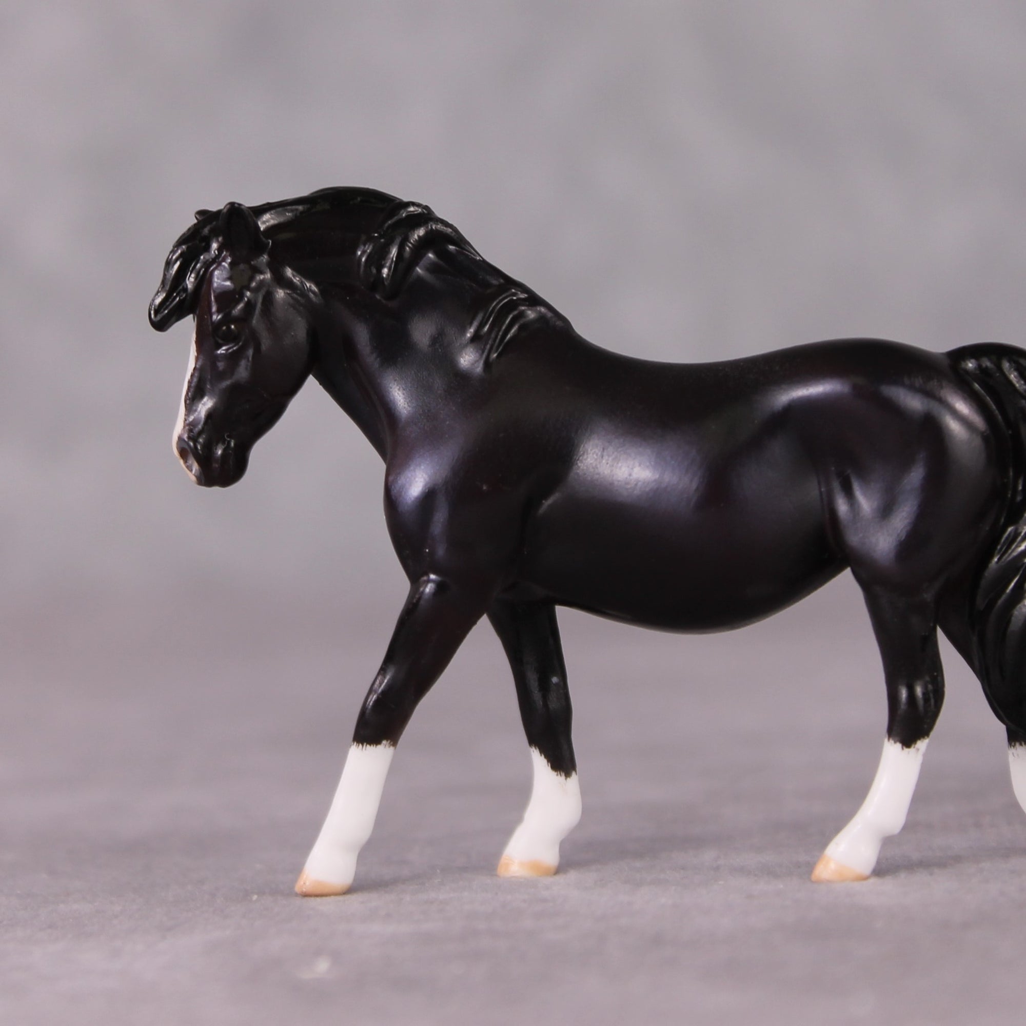 "Waffles" OOAK Custom Shaded Black Pony Chip By Kristin Cermele - Gemstone Series
