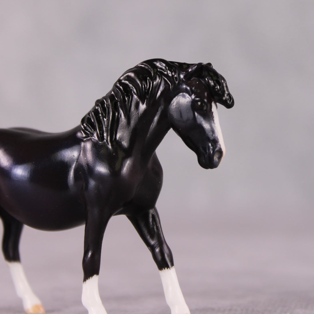 "Waffles" OOAK Custom Shaded Black Pony Chip By Kristen Cermele - Gemstone Series