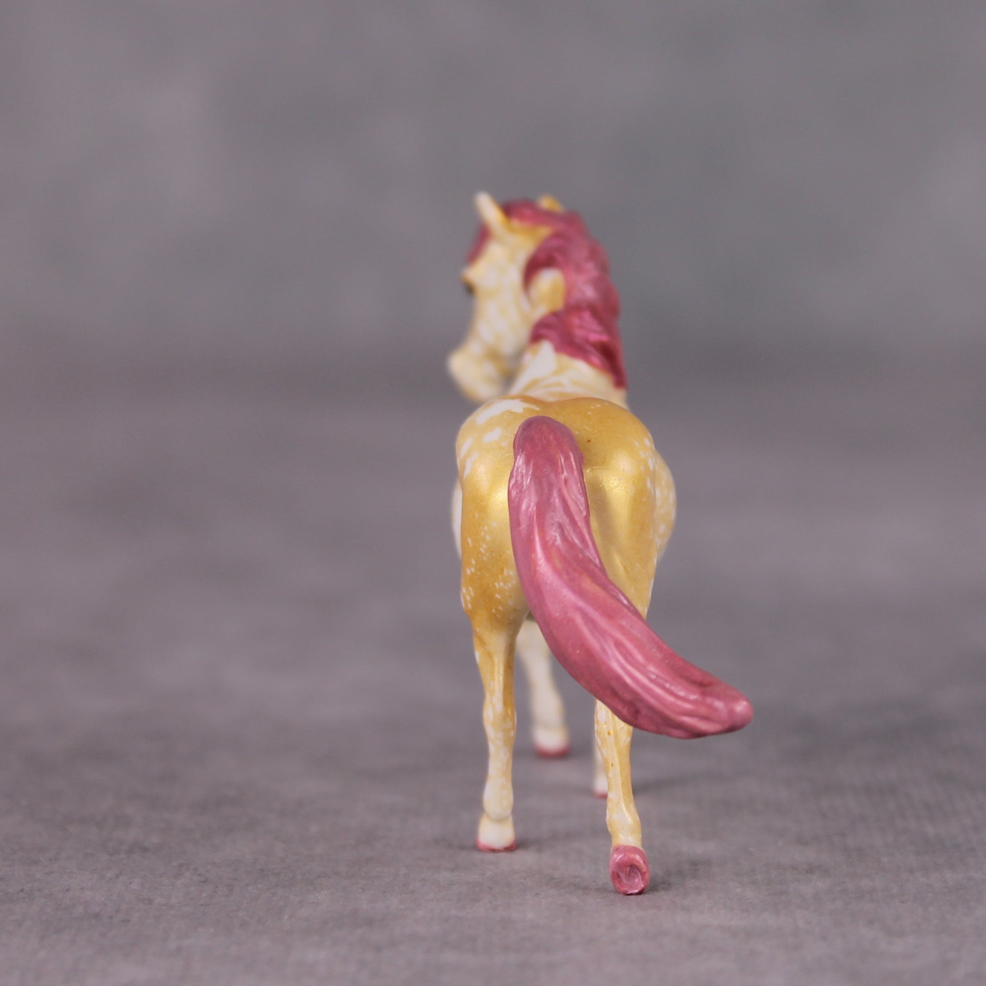 "Strawberry Shortcake" OOAK Custom Gold Splatter Deco Pony Chip By Kristin Cermele - Gemstone Series