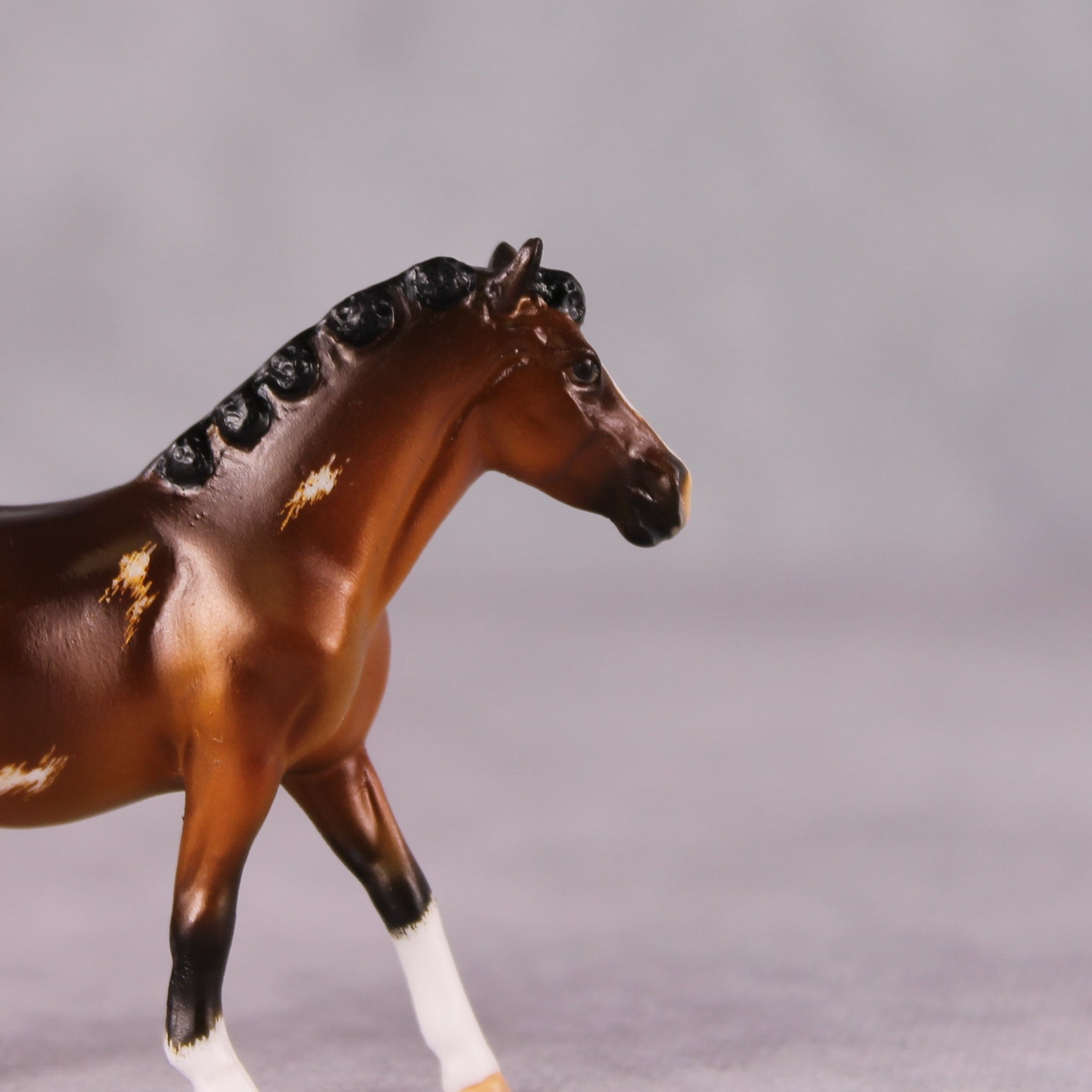 "Olive's Spaghetti" OOAK Custom Shaded Bay Sabino w/ Etched Markings Pony Chip By Kristin Cermele - Gemstone Series