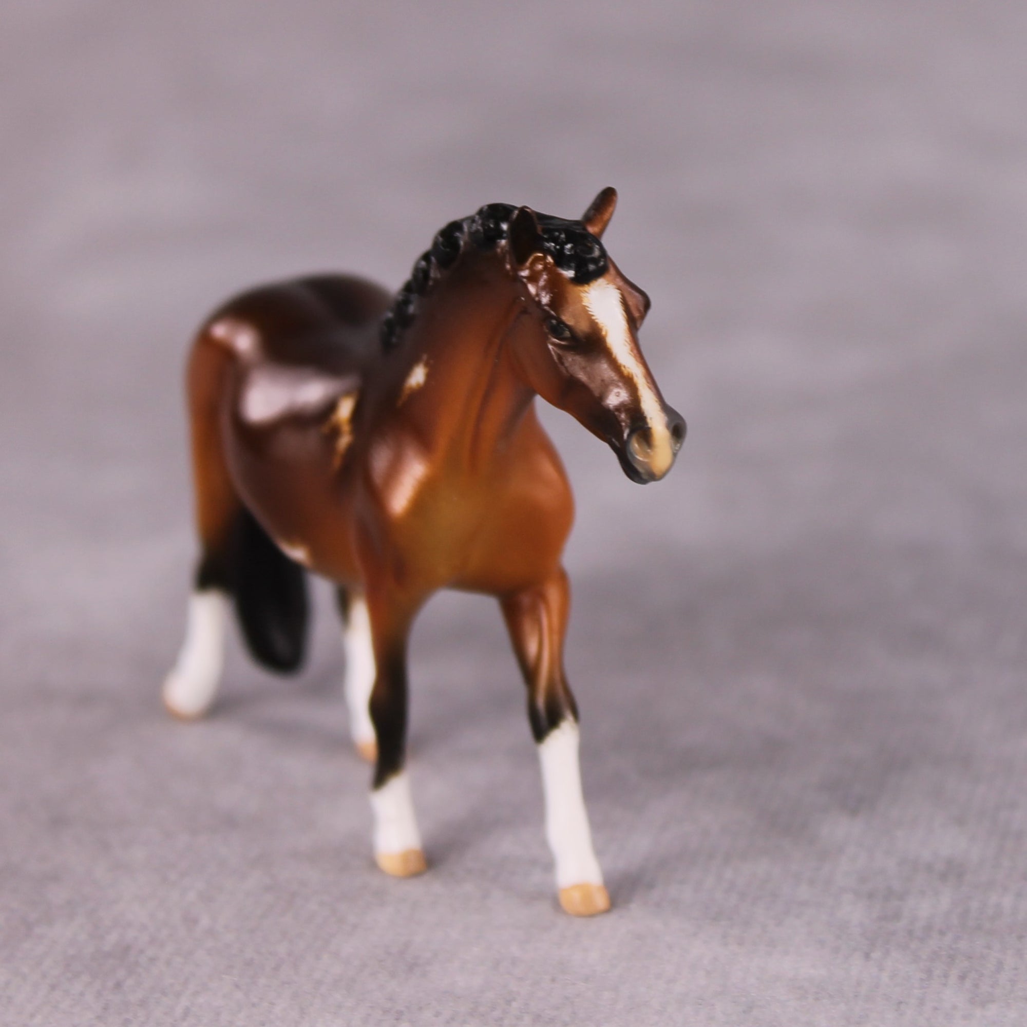 "Olive's Spaghetti" OOAK Custom Shaded Bay Sabino w/ Etched Markings Pony Chip By Kristin Cermele - Gemstone Series