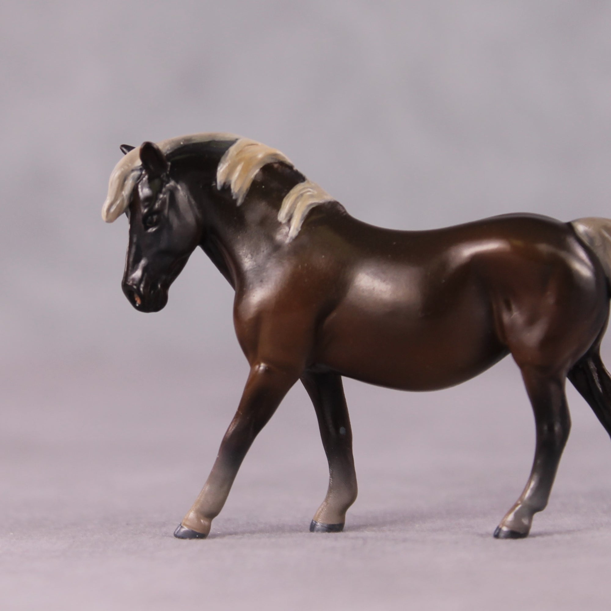 "Tortellini" OOAK Custom Silver Black Pony Chip By Kristin Cermele - Gemstone Series