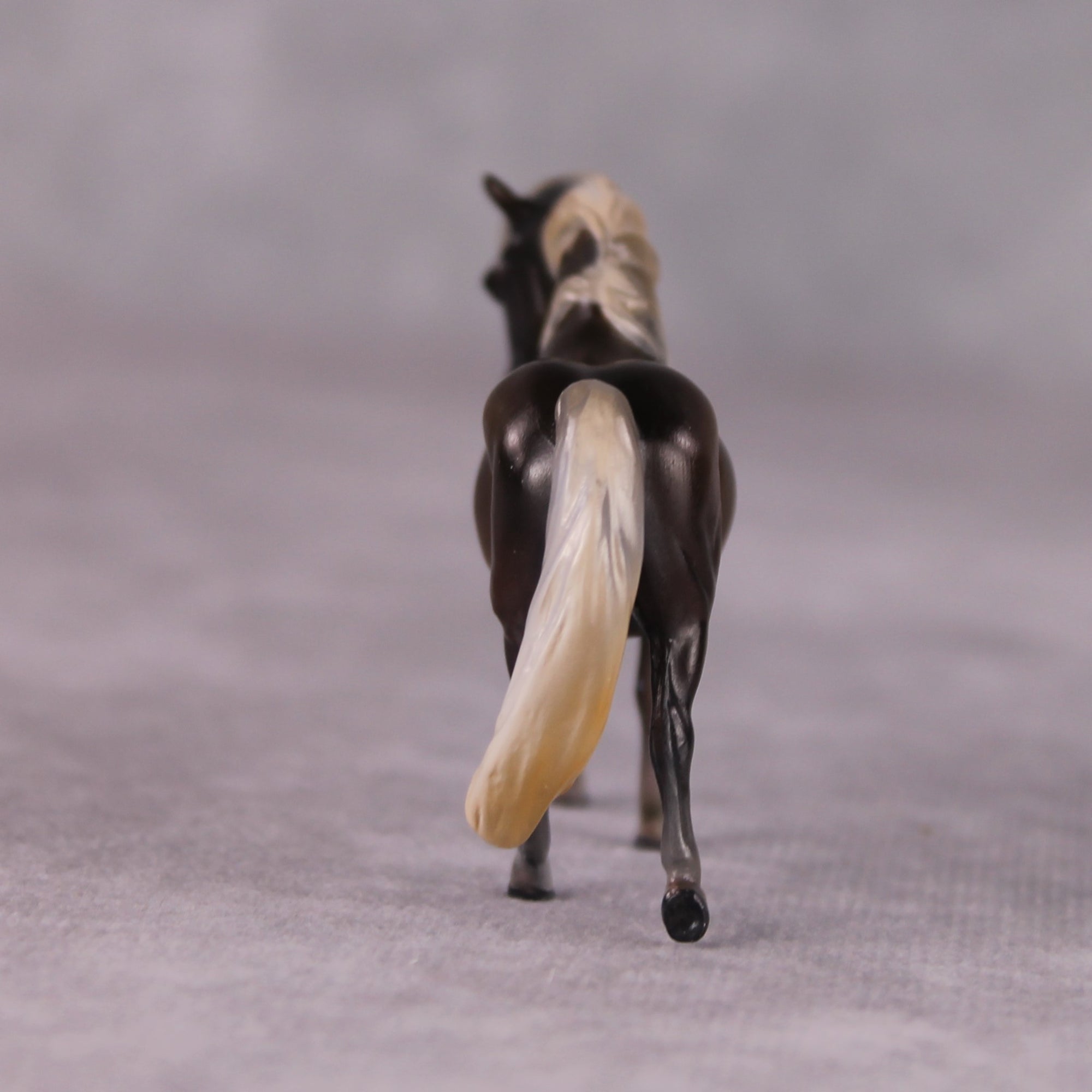 "Tortellini" OOAK Custom Silver Black Pony Chip By Kristin Cermele - Gemstone Series