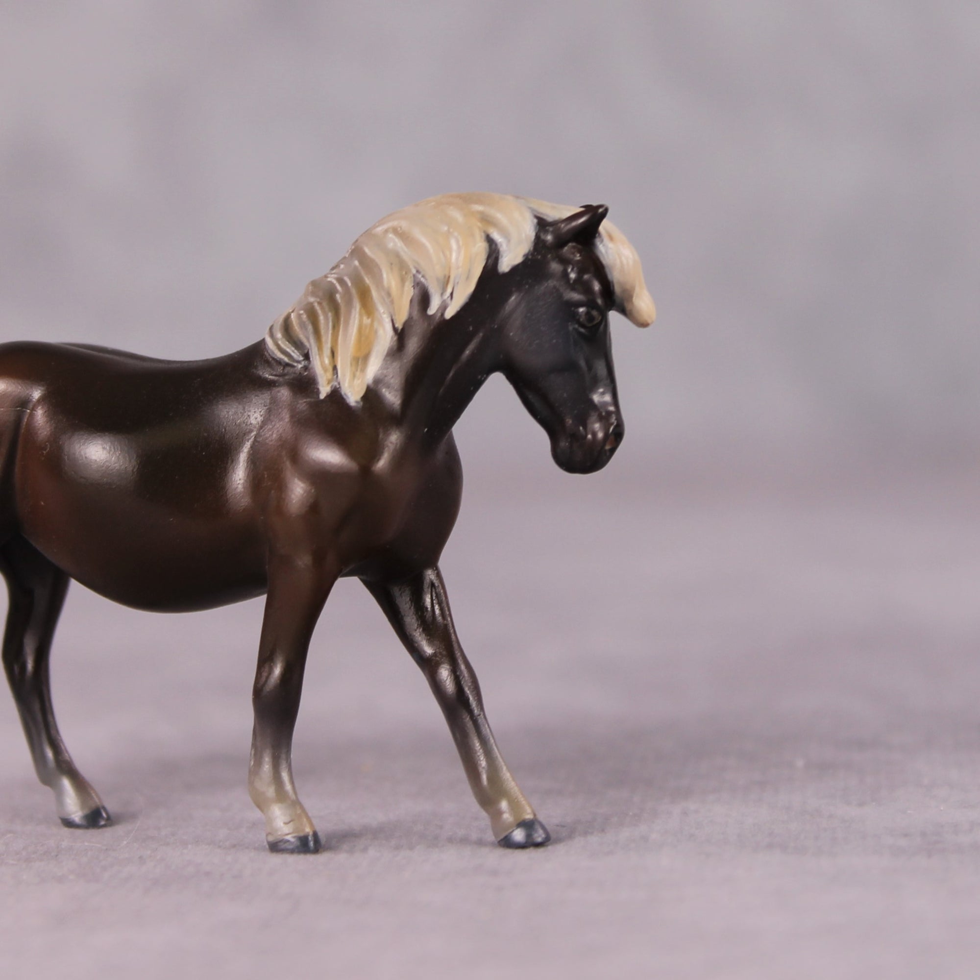 "Tortellini" OOAK Custom Silver Black Pony Chip By Kristin Cermele - Gemstone Series