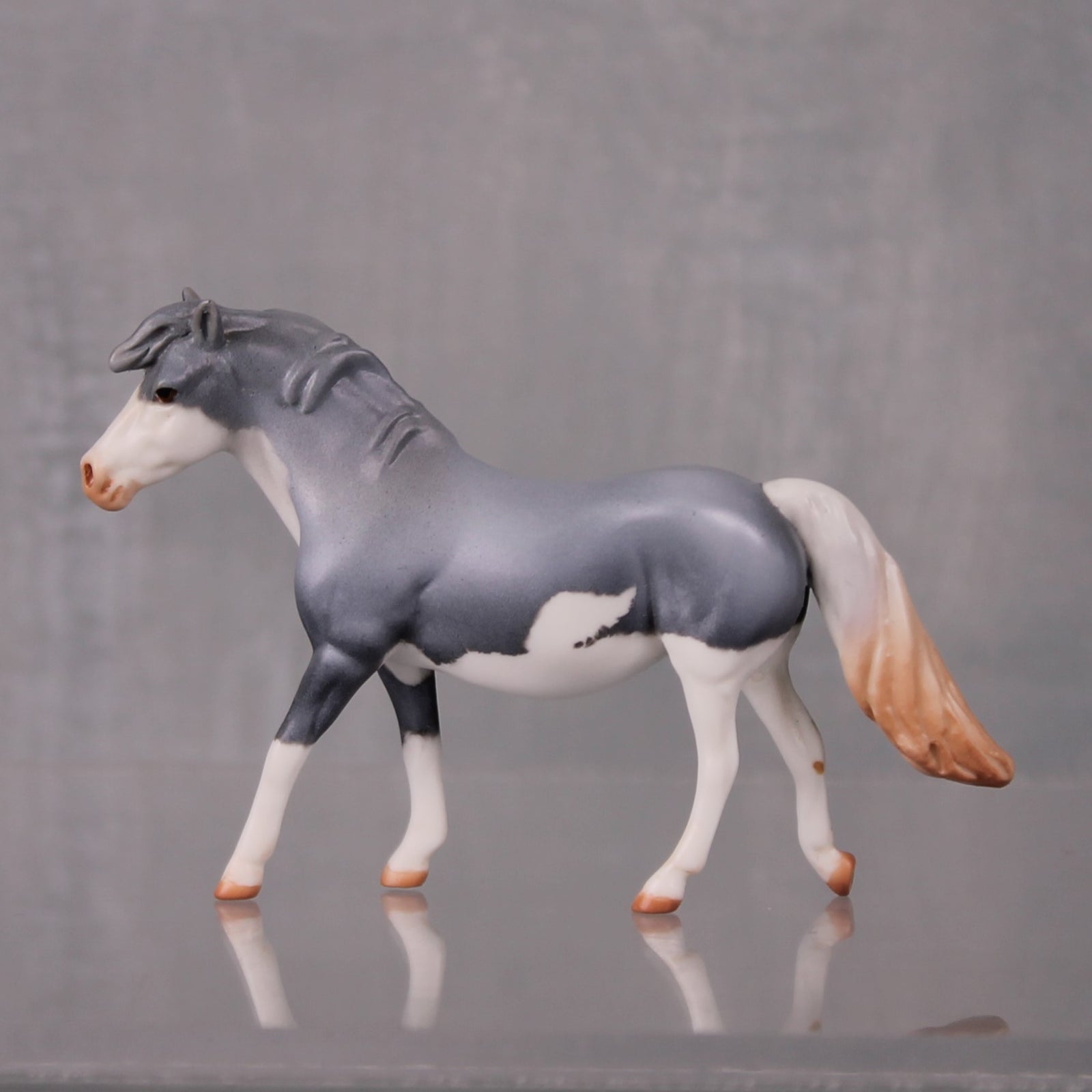 Audra Limited Edition Rat Inspired Series of 15 OOAK Grey Splash Pony Chip By Jamie Adamson LHS24