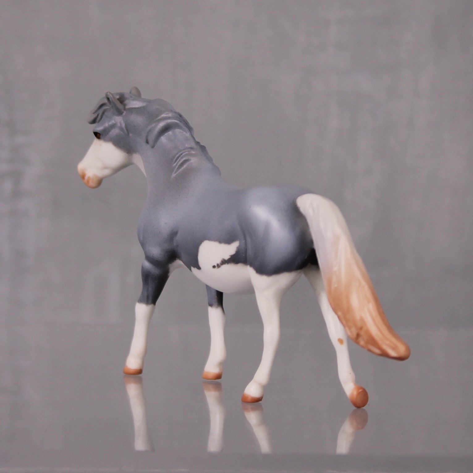 Audra Limited Edition Rat Inspired Series of 15 OOAK Grey Splash Pony Chip By Jamie Adamson LHS24