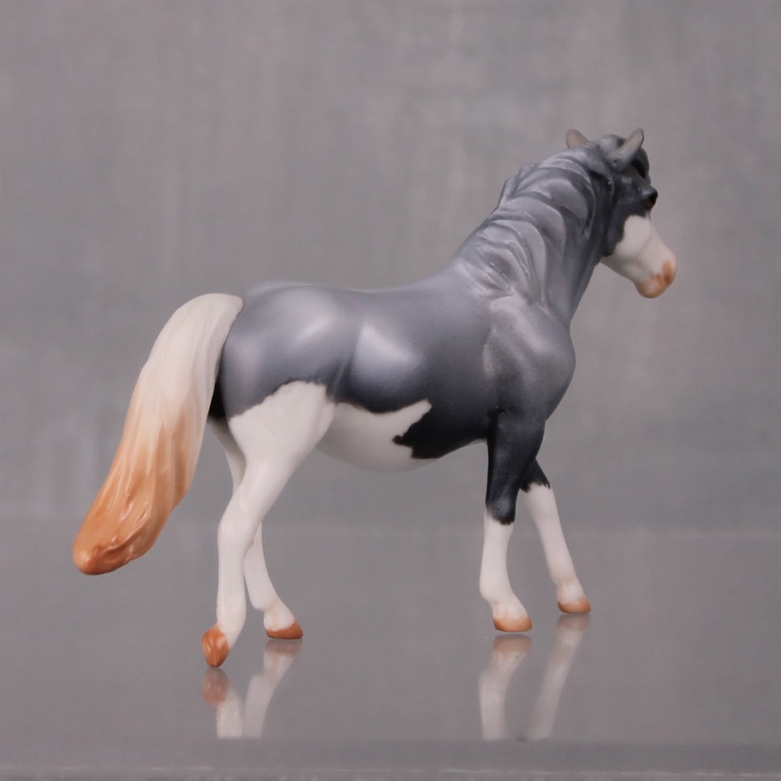 Audra Limited Edition Rat Inspired Series of 15 OOAK Grey Splash Pony Chip By Jamie Adamson LHS24