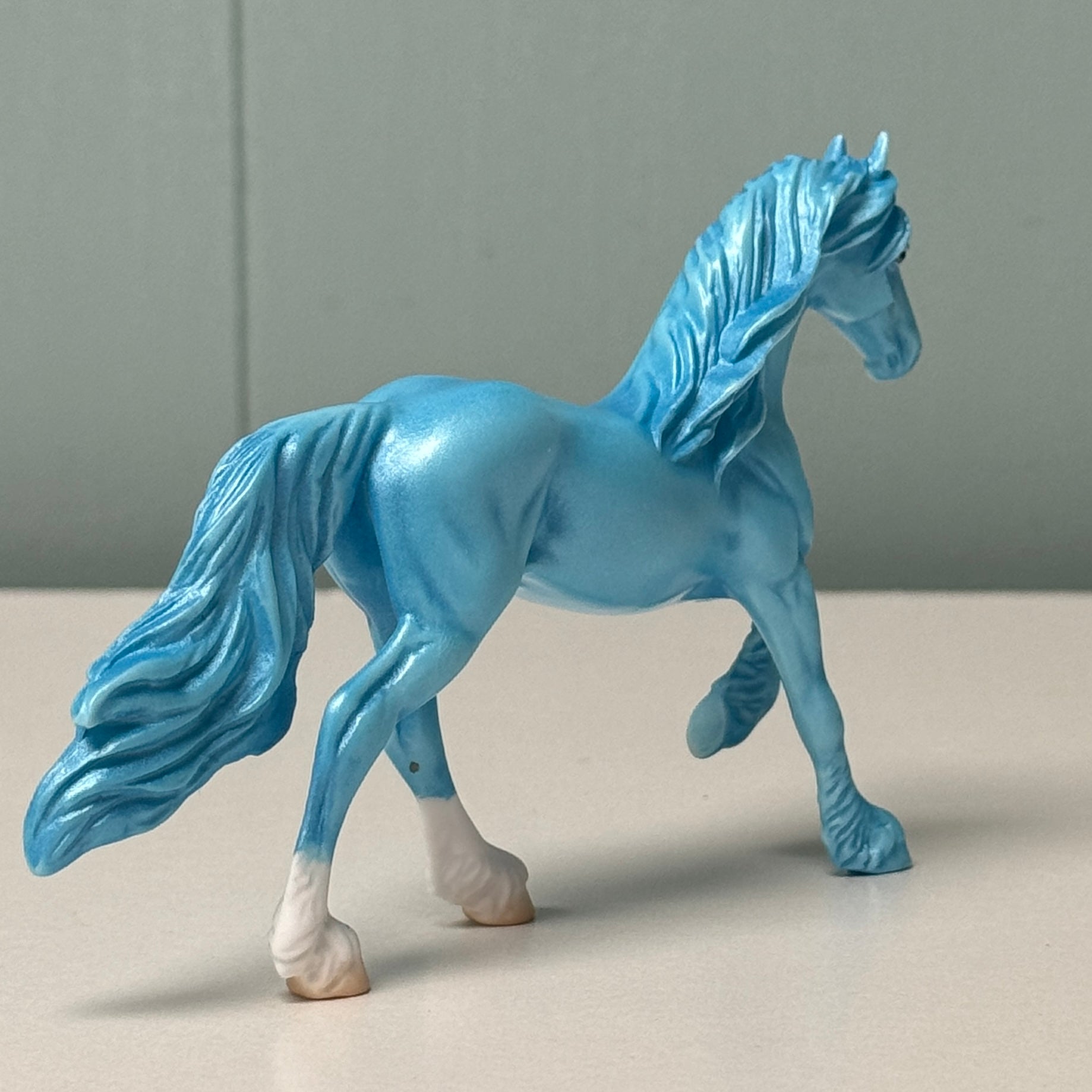 Cyanic OOAK Deco Cyan Blue Friesian Chip By Jess Hamill EQ24