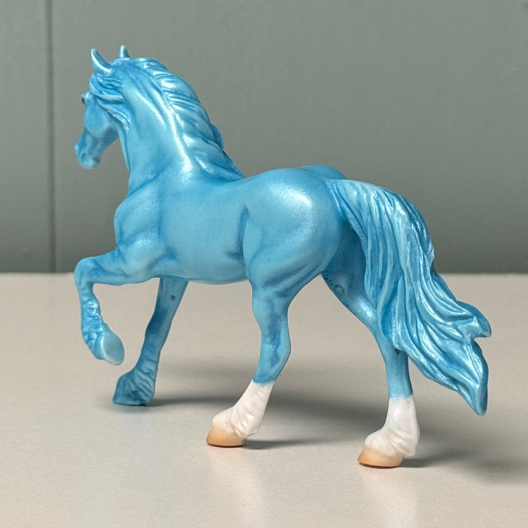 Cyanic OOAK Deco Cyan Blue Friesian Chip By Jess Hamill EQ24